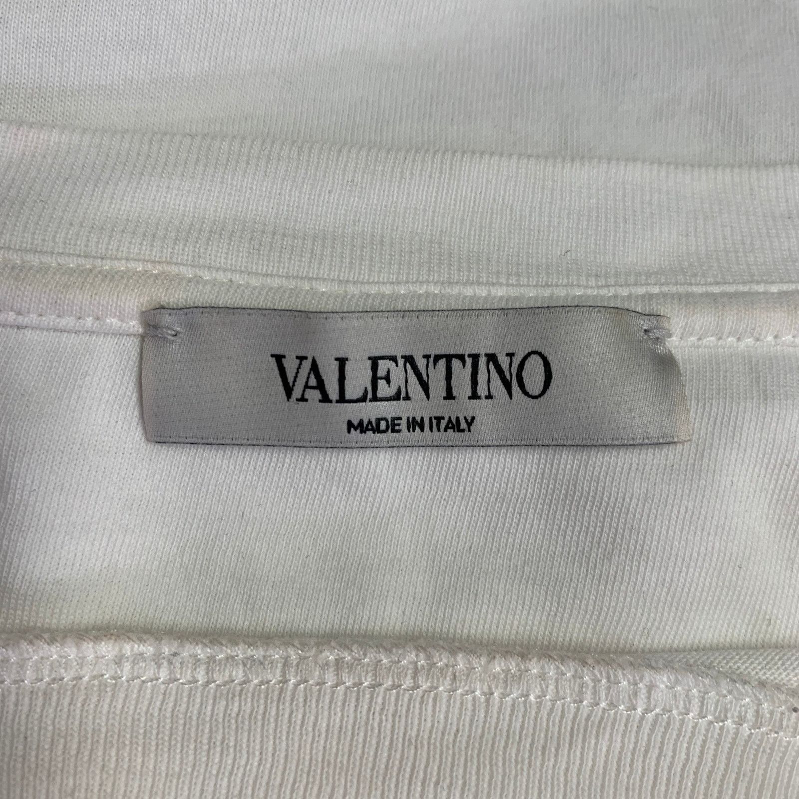 Valentino VALENTINO Size XL White Cotton Crew Neck T-shirt Size US XL / EU 56 / 4 - 5 Thumbnail