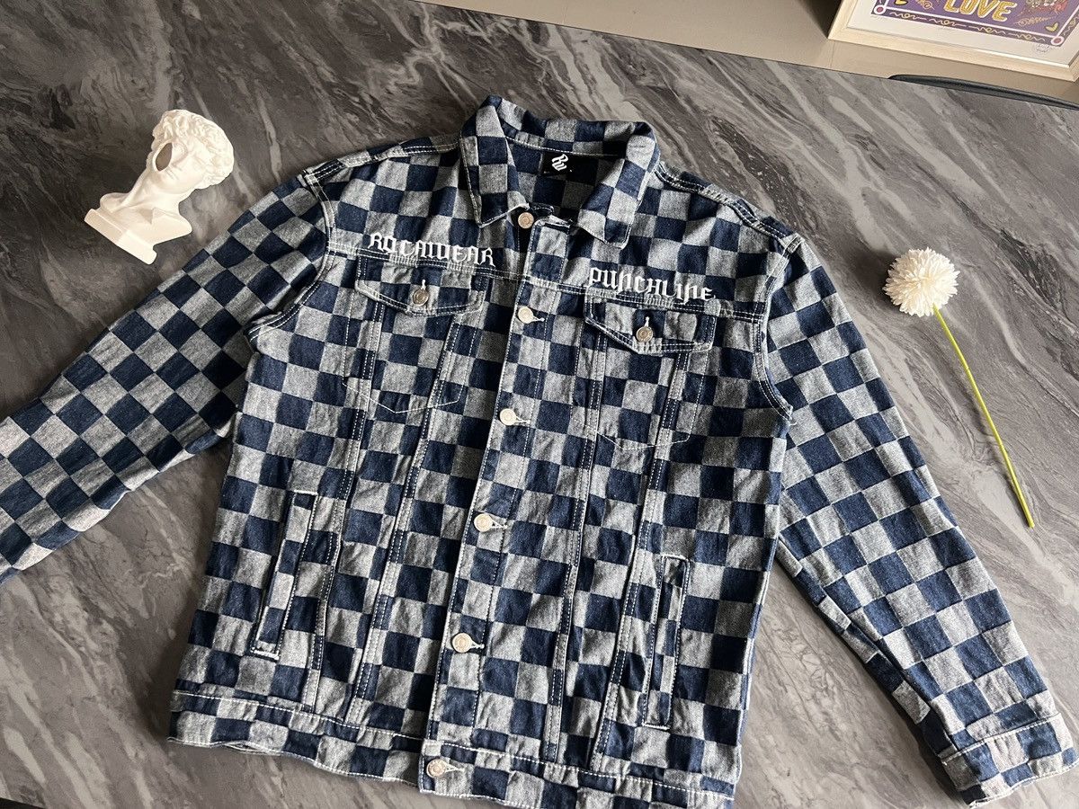 Rocawear Roca Wear : Check Board Pattern Denim Jacket Size US M / EU 48-50 / 2 - 1 Thumbnail