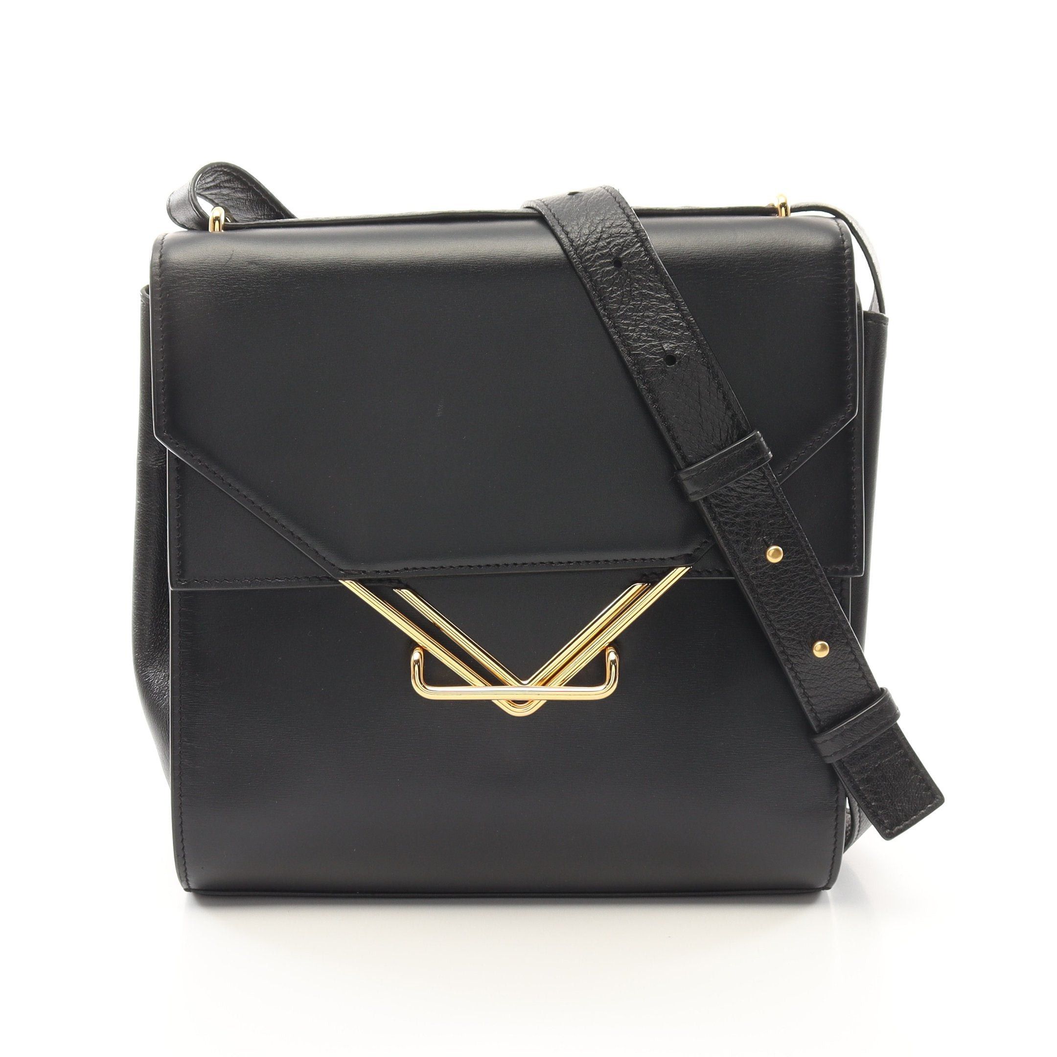 Bottega Veneta Bottega Veneta The Clip Shoulder Bag Leather Black Size ONE SIZE - 1 Thumbnail