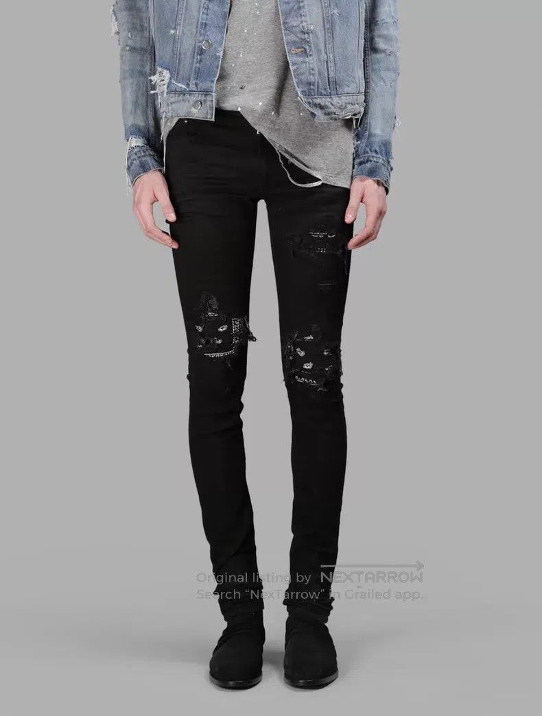 Amiri Amiri Size 30 Cashew flowers, patchwork, jeans Size US 30 / EU 46 - 2 Thumbnail