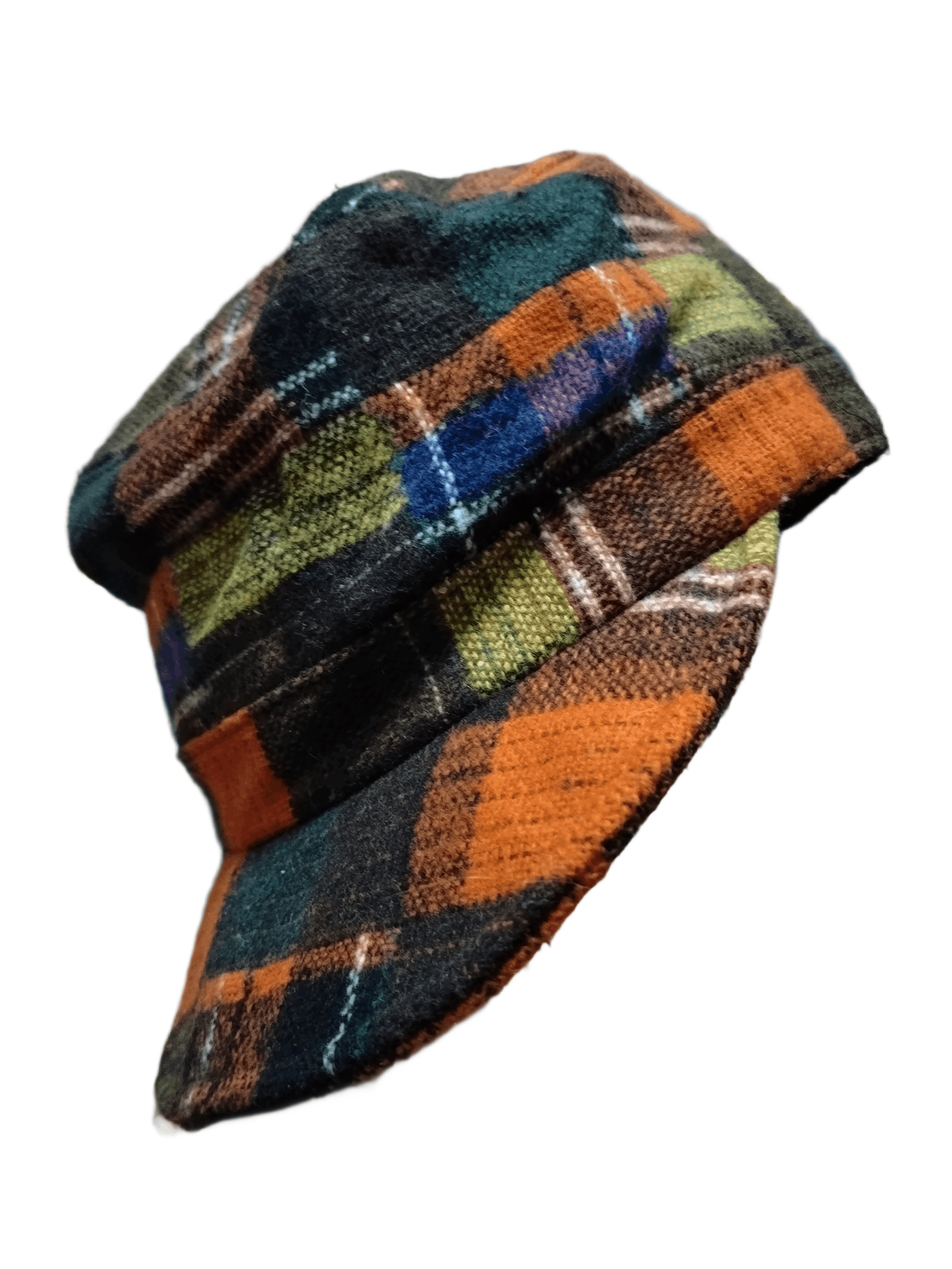 Japanese Brand Cap plaid wool Roundcap colorfull checkered pattern Size ONE SIZE - 1 Thumbnail