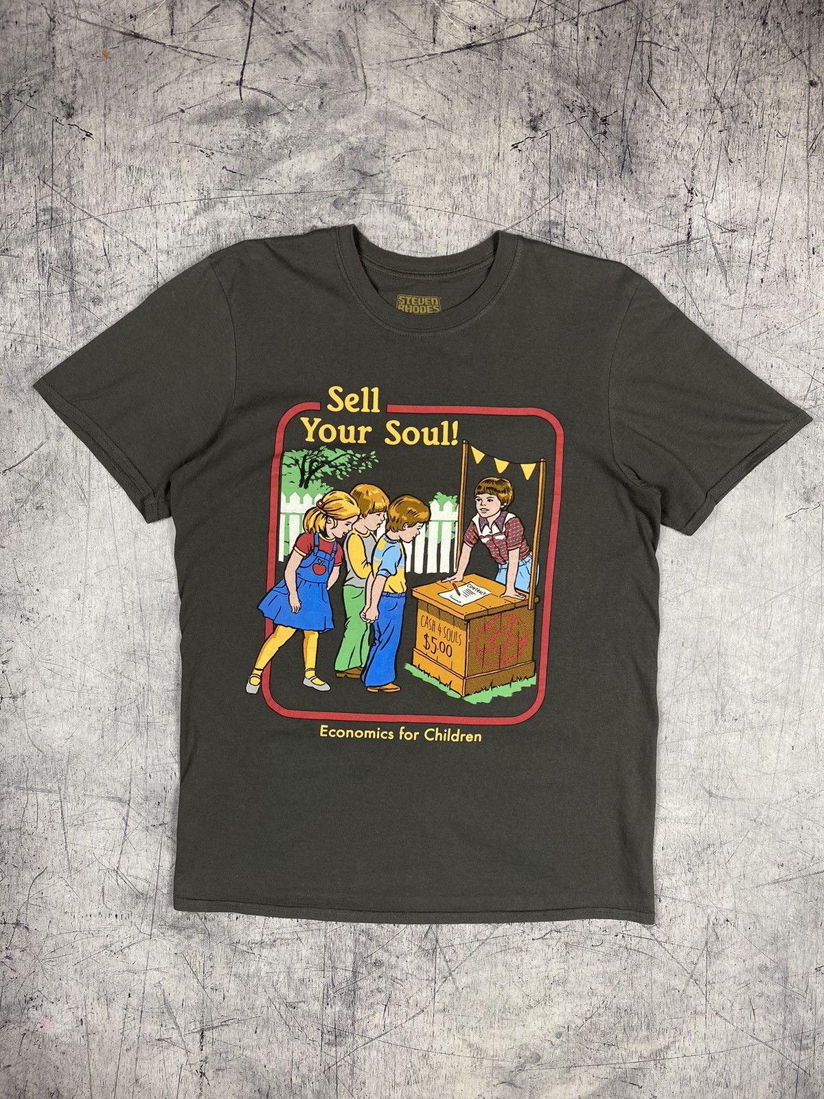 Other Vintage Economic for Children Sell Your Soul Satan Demon Tee Size US M / EU 48-50 / 2 - 2 Thumbnail