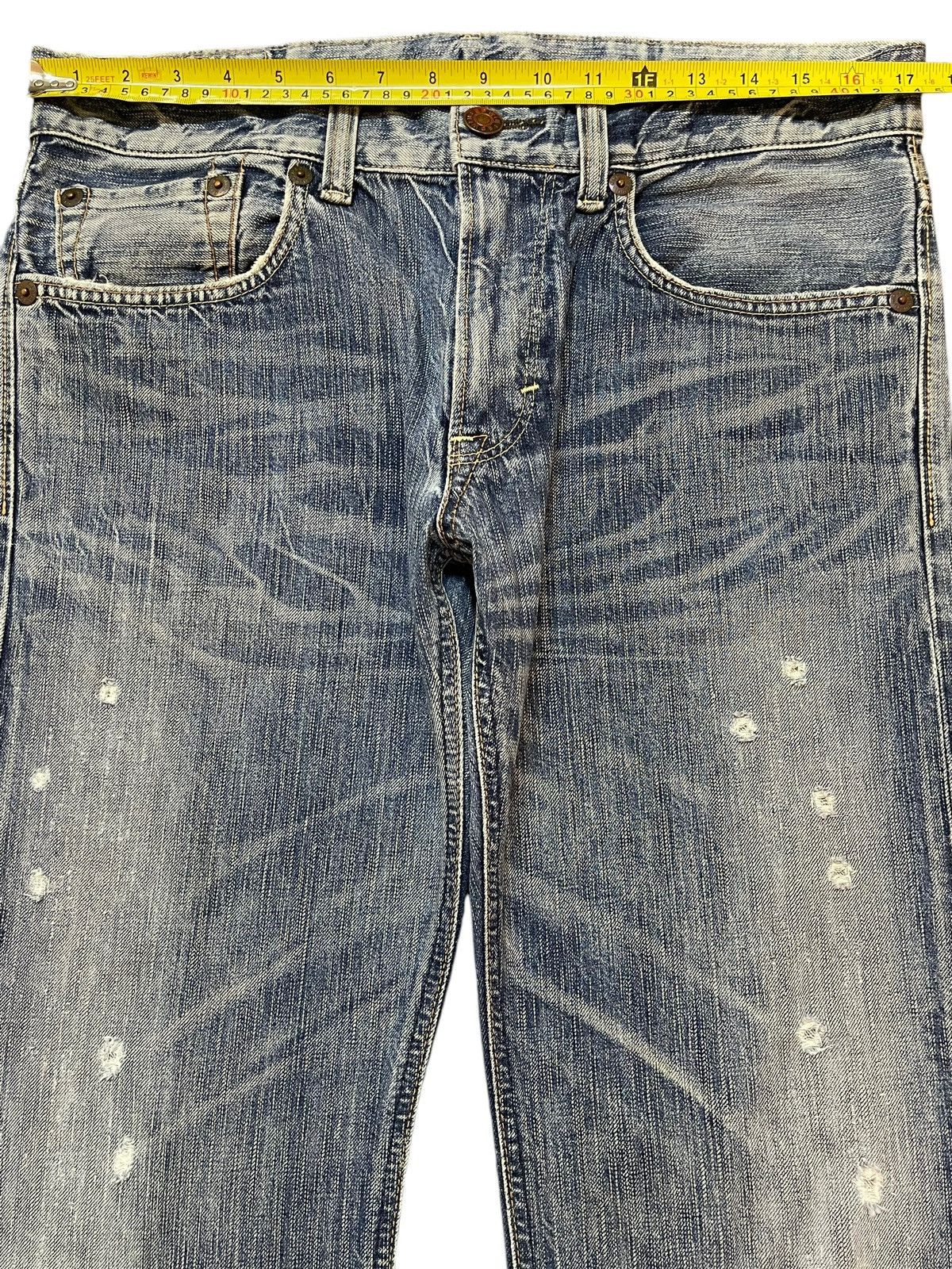 Edwin Vintage Edwin Blue Trip 503 Faded Distress Wide Leg Baggy Size US 34 / EU 50 - 11 Thumbnail