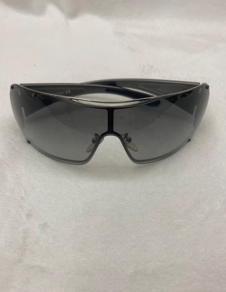 Prada × Vintage PRADA Sunglasses Rectangle Wrap Shield Metal Symbole Sport Size ONE SIZE - 2 Thumbnail