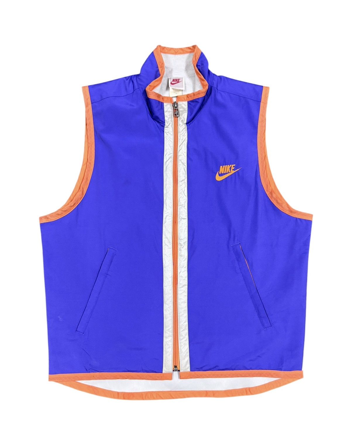 Nike Vtg🌟y2k Nike Multicolor Vest Zipper Jacket Made In Japan Size 40L - 1 Thumbnail