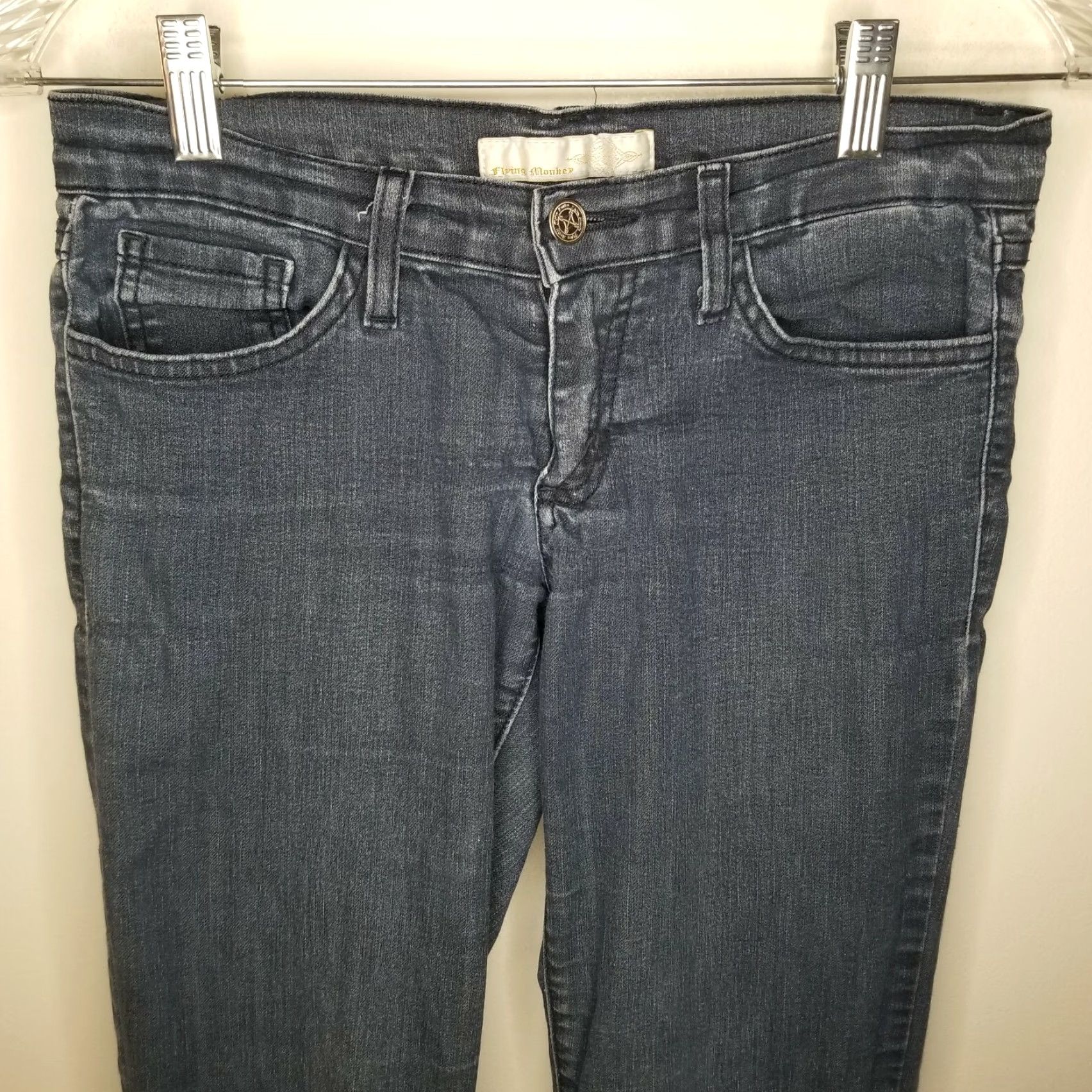 Vintage FLYING MONKEY Womens Blue Stretchy Skinny Jeans Size 3 Regular Size 26" / US 2 / IT 38 - 2 Thumbnail