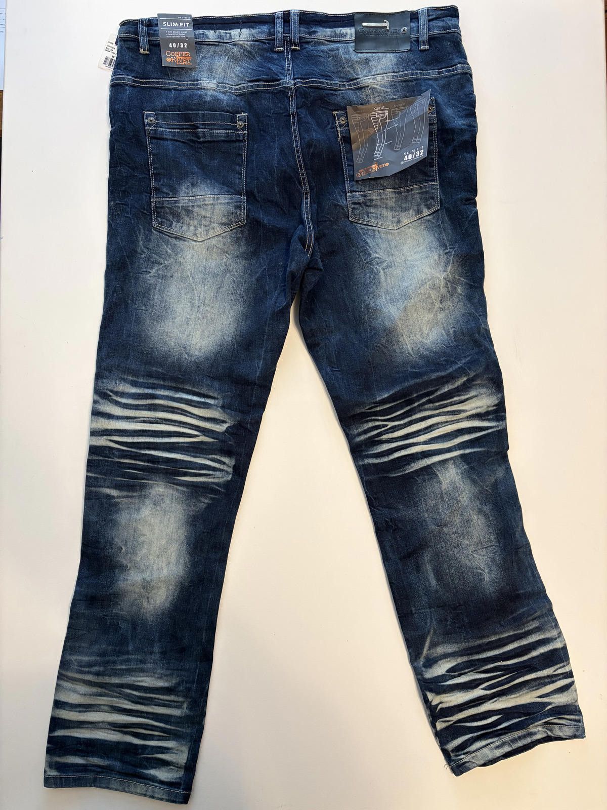Other Copper Rivet Men's Slim Fit Distressed Jeans (Size 40x32) Size US 40 / EU 56 - 3 Thumbnail
