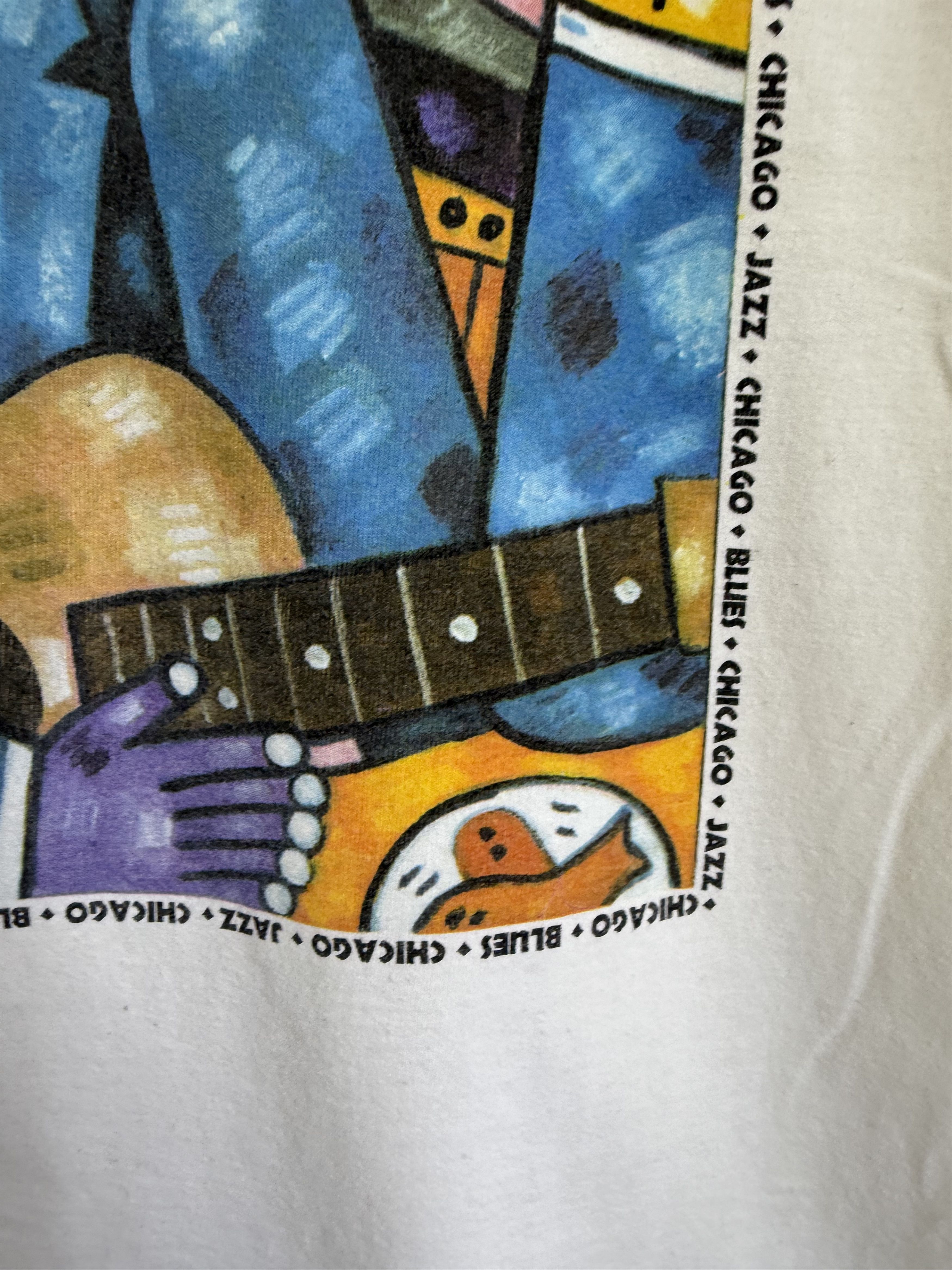 Arts & Science × Band Tees × Vintage Vintage 90s Chicago Jazz Blues Festival art t-shirt Size US S / EU 44-46 / 1 - 5 Thumbnail