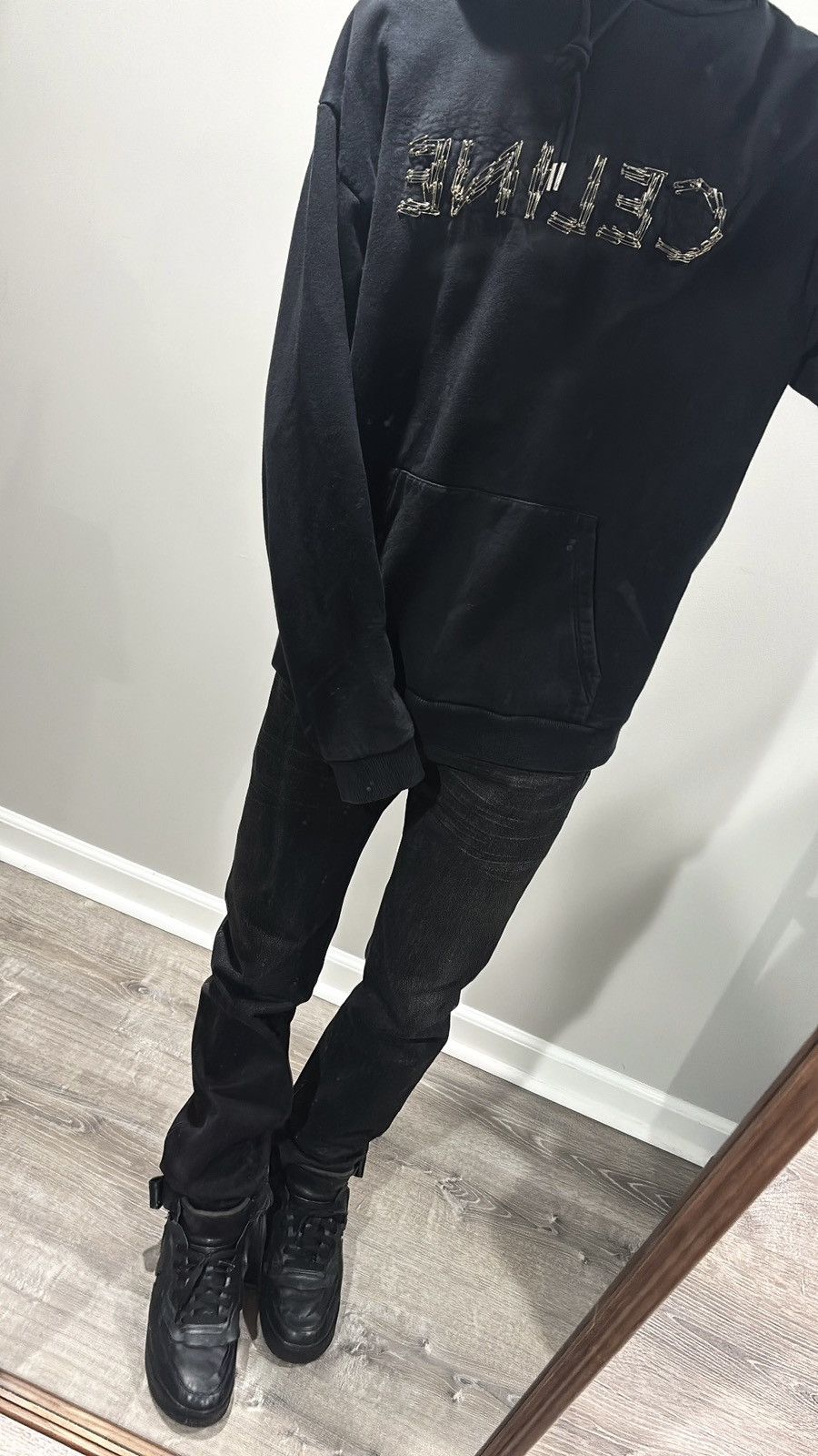 Celine celine ss22 "safety pin” sample logo hoodie Size US M / EU 48-50 / 2 - 2 Thumbnail