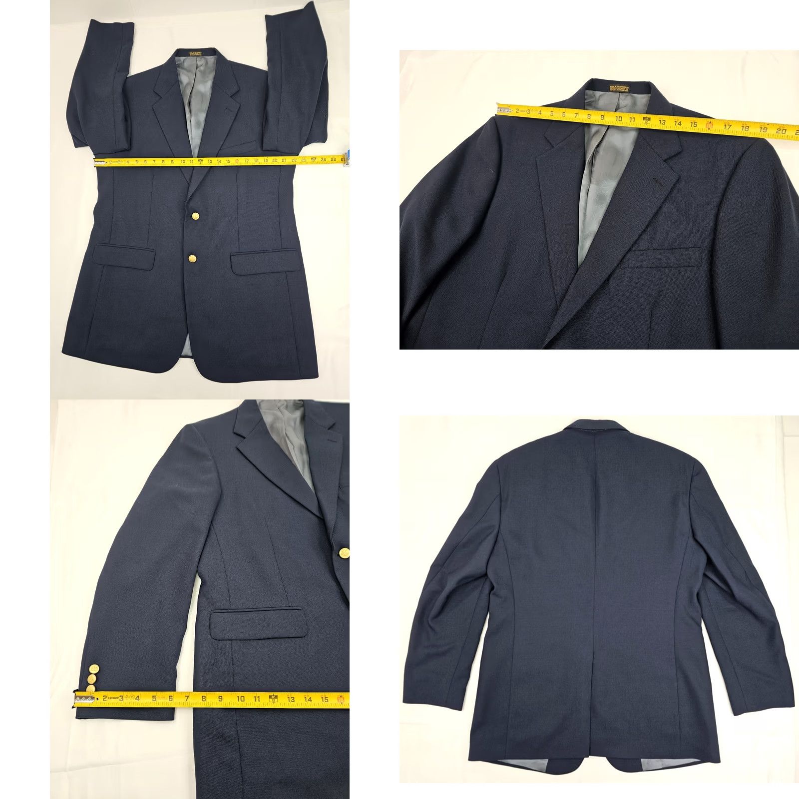 Stafford Stafford sport coat Navy blue 42L Wool Worsted Button Single-Breasted 2-Button Gold EUC Mens Jacket Coat Long Lined Satin 44 Chest 33 Sleeve Euro USA Size US XS / EU 42 / 0 - 8 Thumbnail