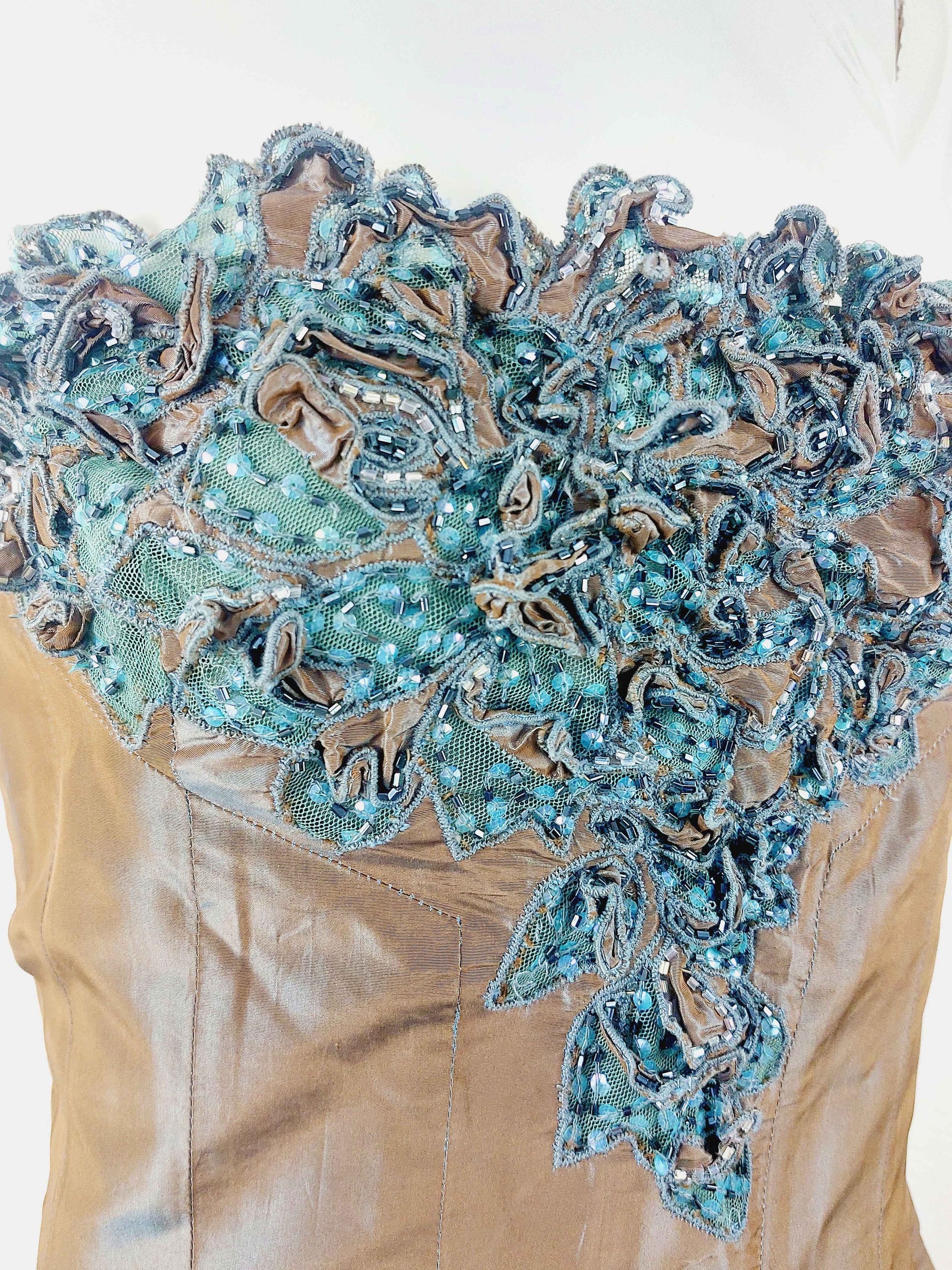 Other Lolita Lempicka Embroidered Sequin Corset Bustier Size L / US 10 / IT 46 - 3 Thumbnail