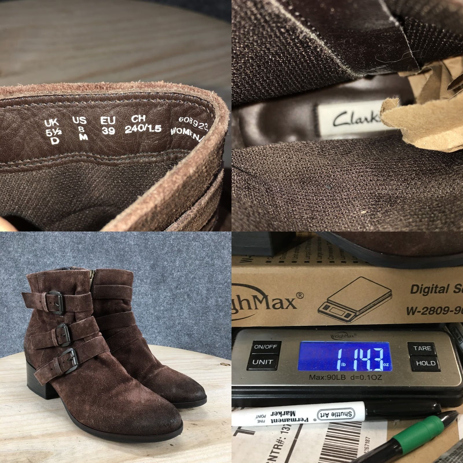 Clarks Clarks Boots Womens 8 Ankle Biker Buckles Distressed Leather Brown Size US 8 / IT 38 - 11 Thumbnail