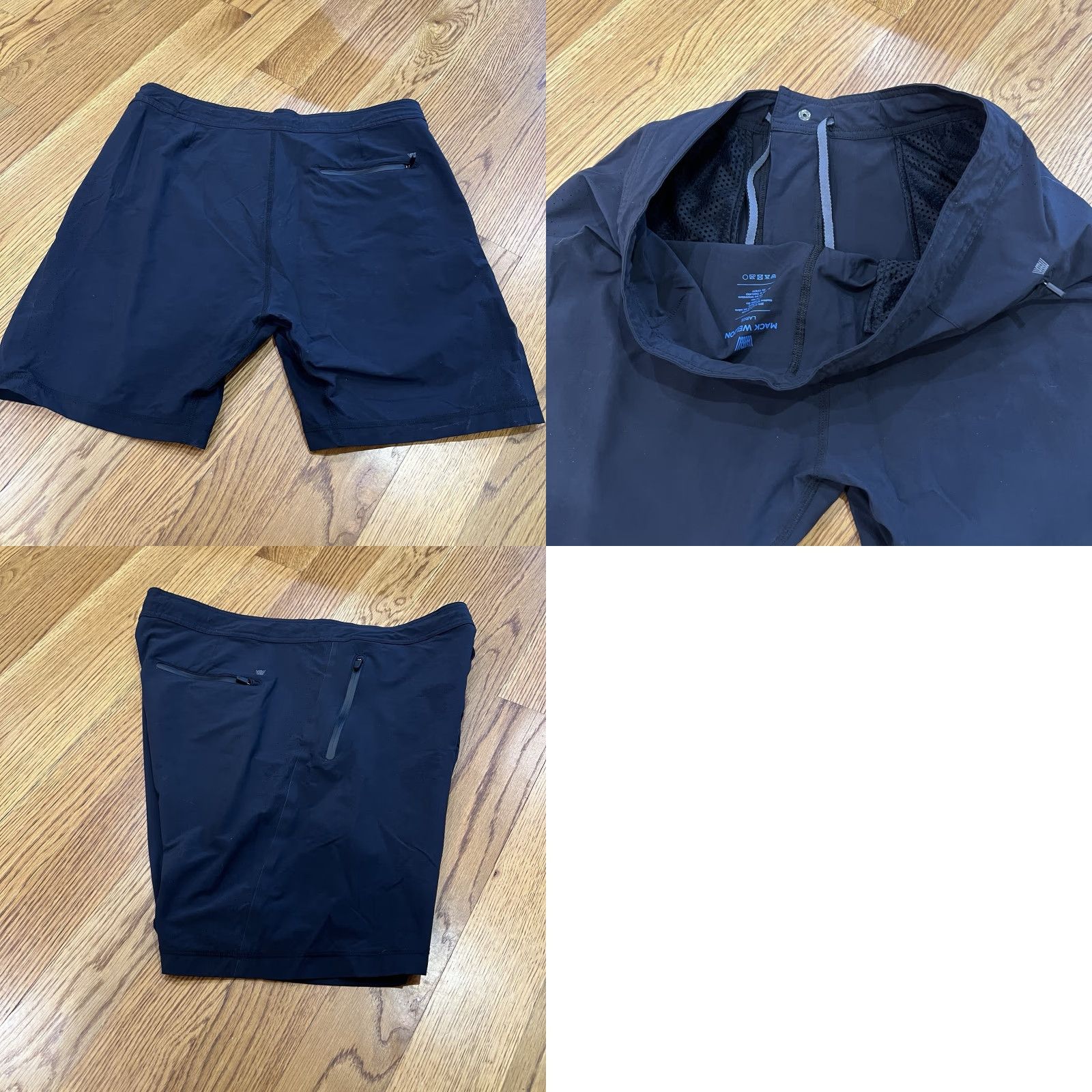 Vintage Mack Weldon Shorts Mens Large Gym Training Workout Black Nylon Baggy? (No, adjust) Size US 33 - 8 Thumbnail