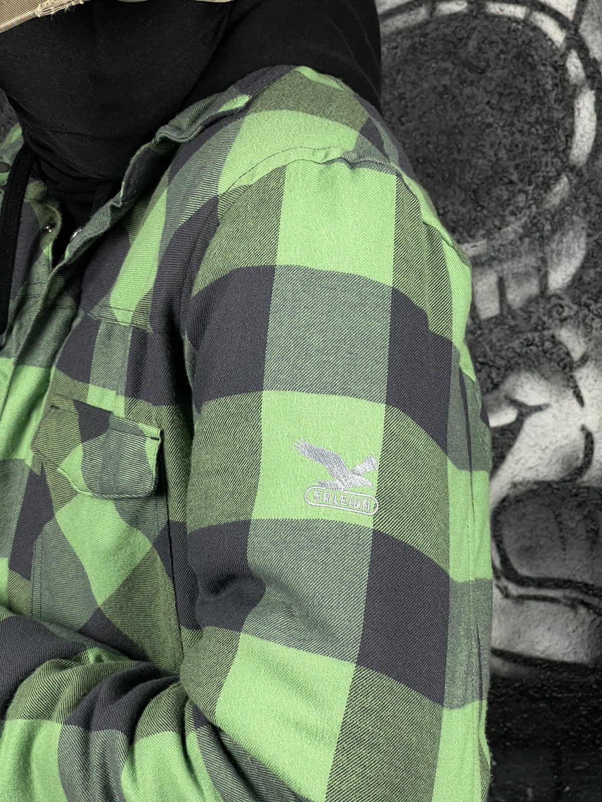 SALEWA Salewa Polarlite Outdoor Plaid Green Fleece Overshoot Jacket Men’s Size XXL Size US XXL / EU 58 / 5 - 2 Thumbnail