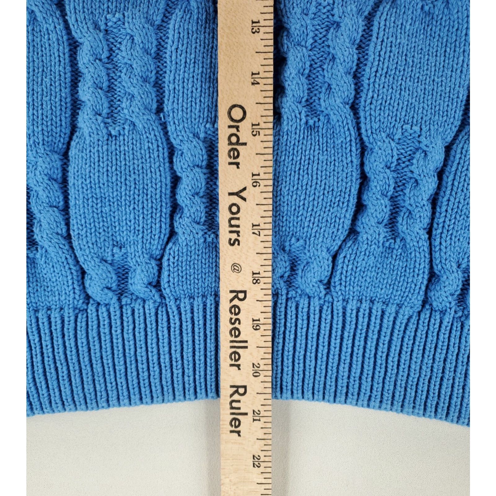 Izod VINTAGE Izod Sweater Cable Knit VTG 90s Crew Neck Cotton Made USA Blue Mens M Size US M / EU 48-50 / 2 - 5 Thumbnail