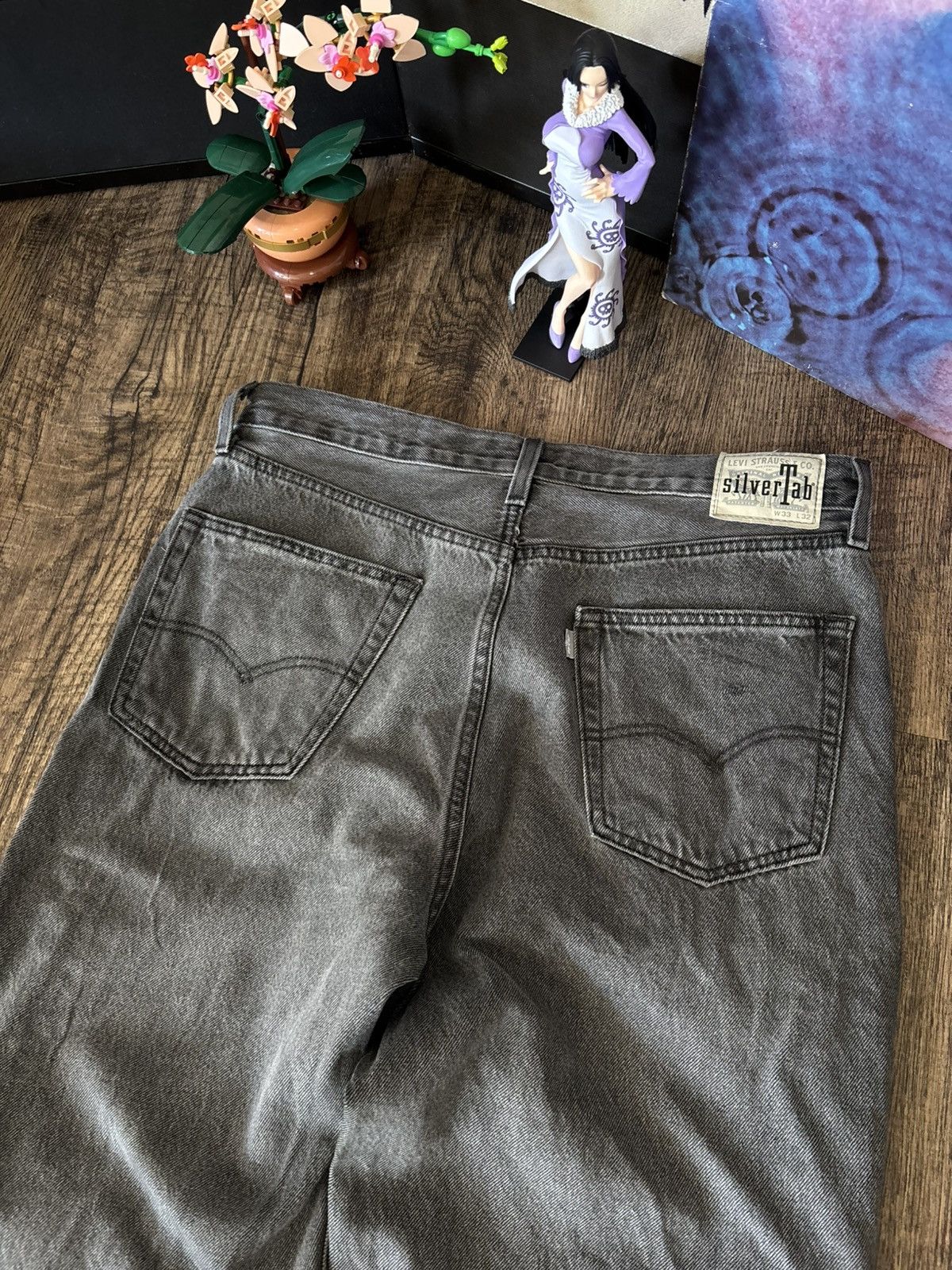 Levi's Vintage Clothing Y2k Levis Silver Tab 33x32 Loose Fit Black Denim Jeans Size US 33 - 1 Thumbnail