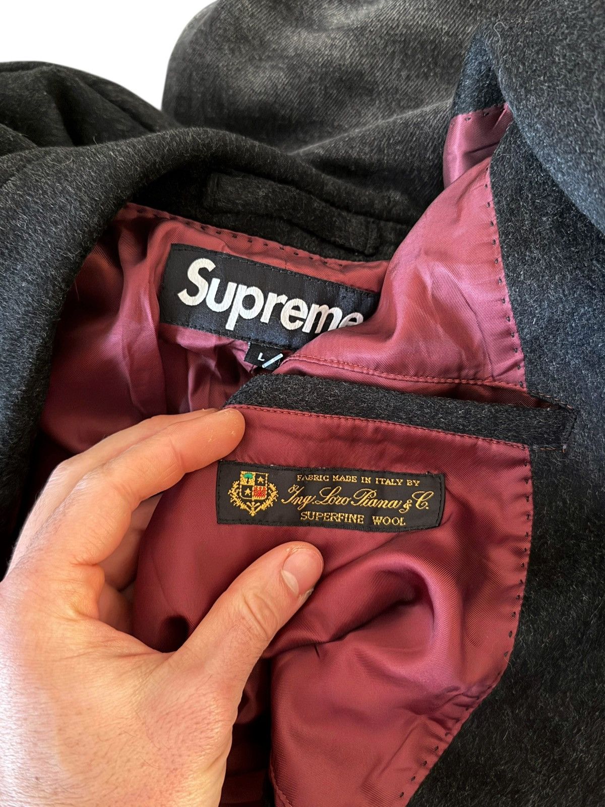 Supreme RARE Loro Piana Wool Coat Size US L / EU 52-54 / 3 - 3 Thumbnail