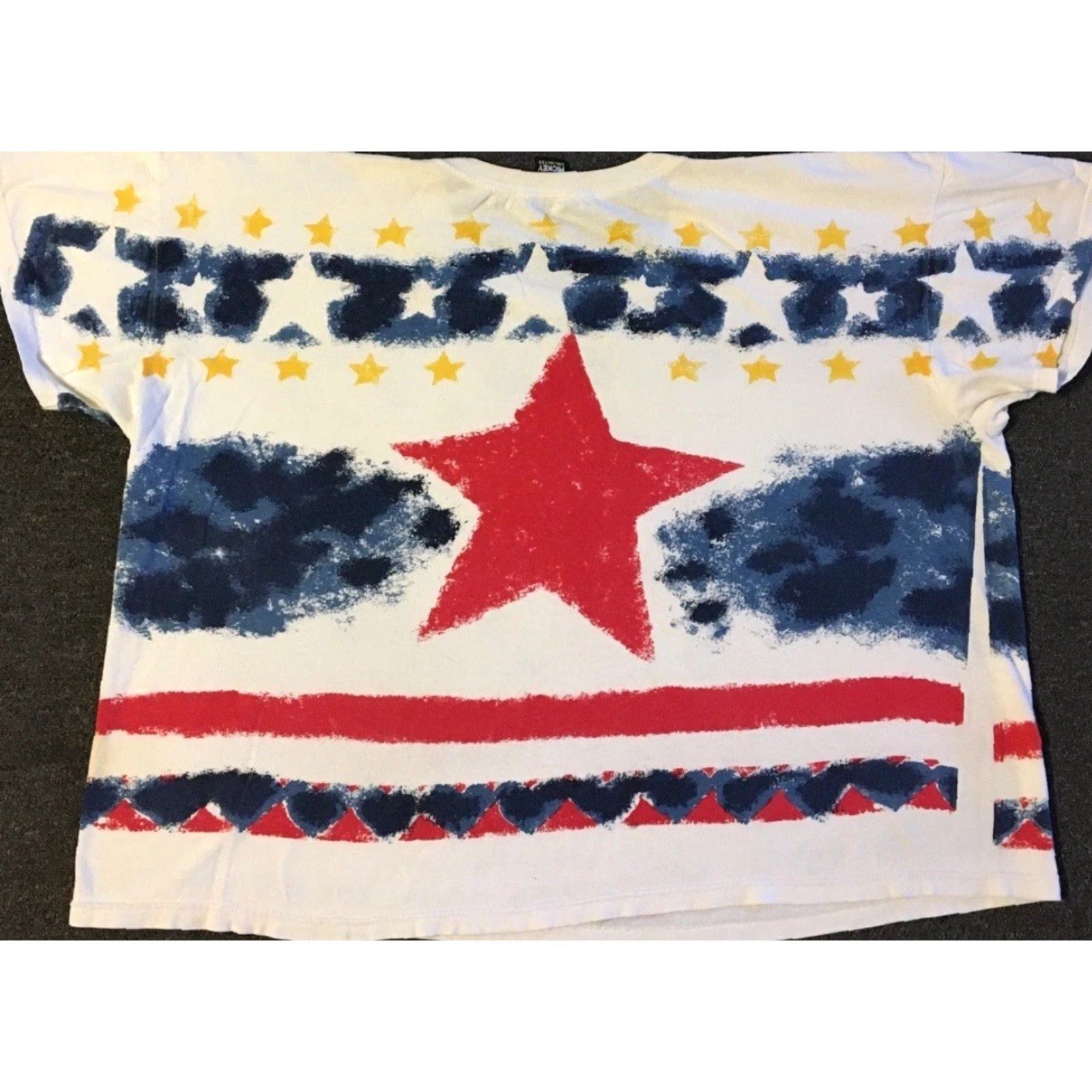 Disney VINTAGE Disney Mickey Mouse Flag AOP Faded Boxy Sleeping Shirt - Unisex Adults - One Size - White - 90s Grunge Cartoon TV Theme Size US M / EU 48-50 / 2 - 2 Thumbnail
