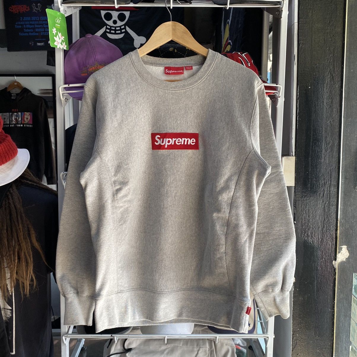 Supreme Supreme Box Logo Crewneck FW22 Heather Grey | Grailed