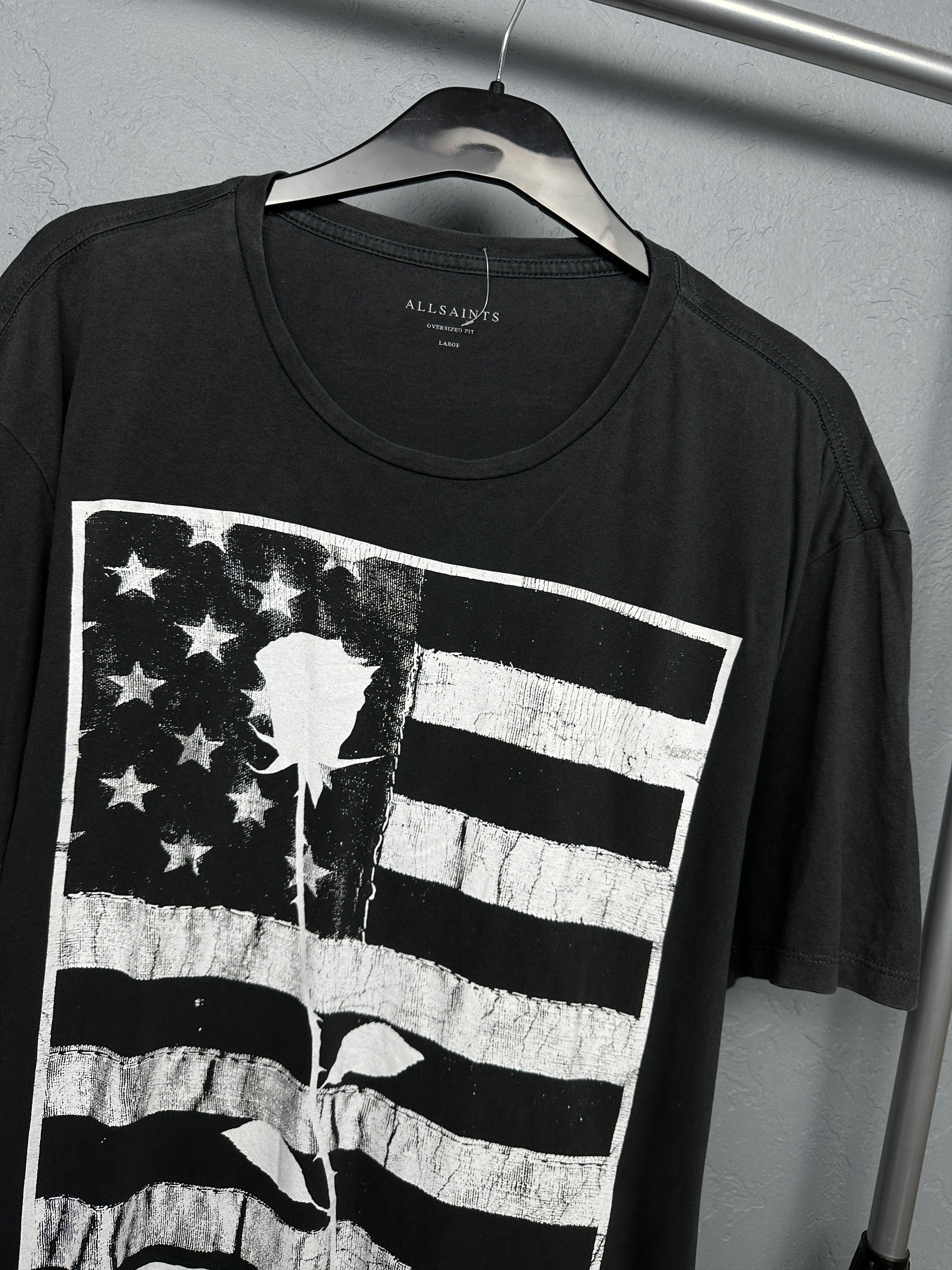 Allsaints Allsaints Mens Stars and Bars Crew Neck T-Shirt Size US L / EU 52-54 / 3 - 2 Thumbnail