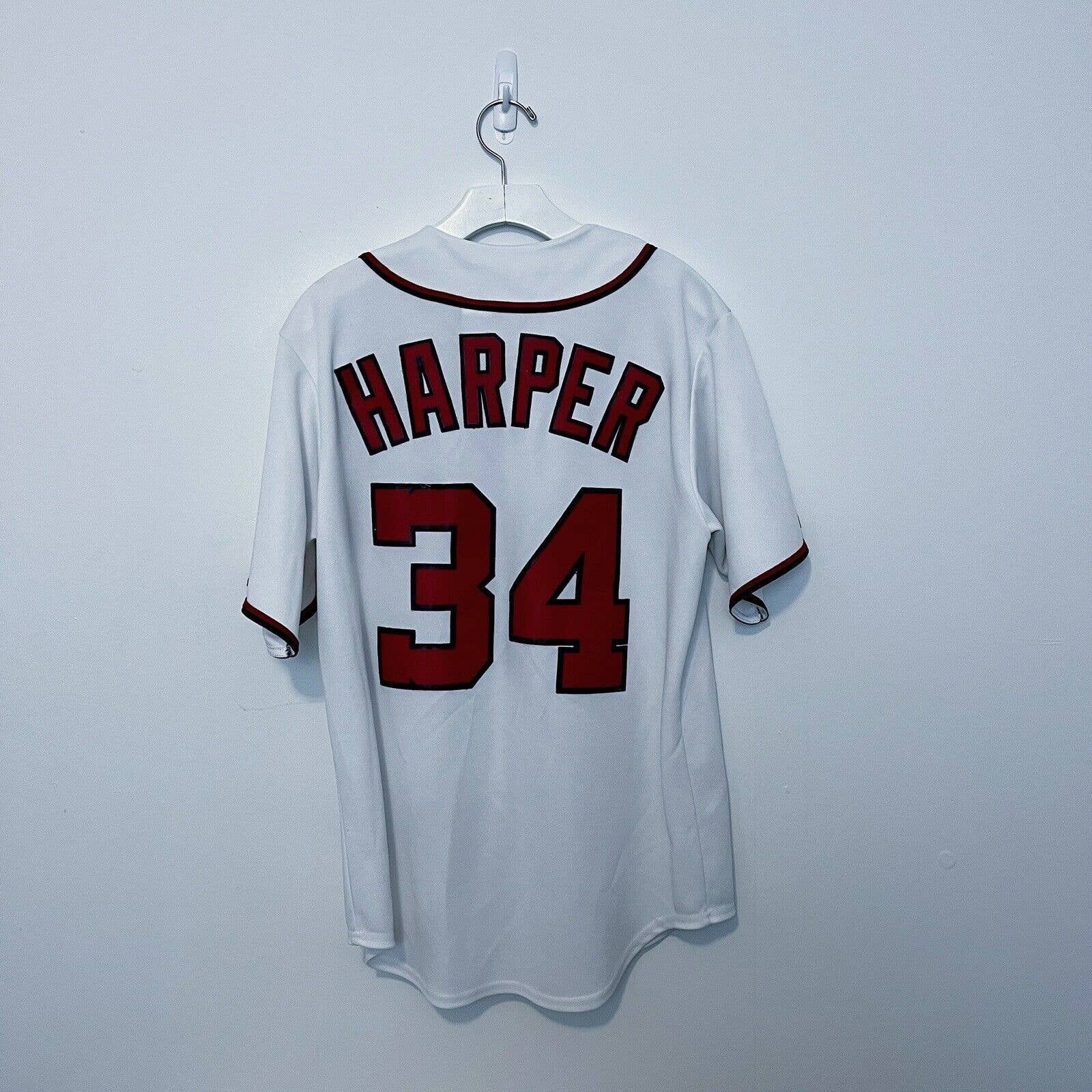 Majestic Bryce Harper #34 Washington Nationals Red Baseball Jersey