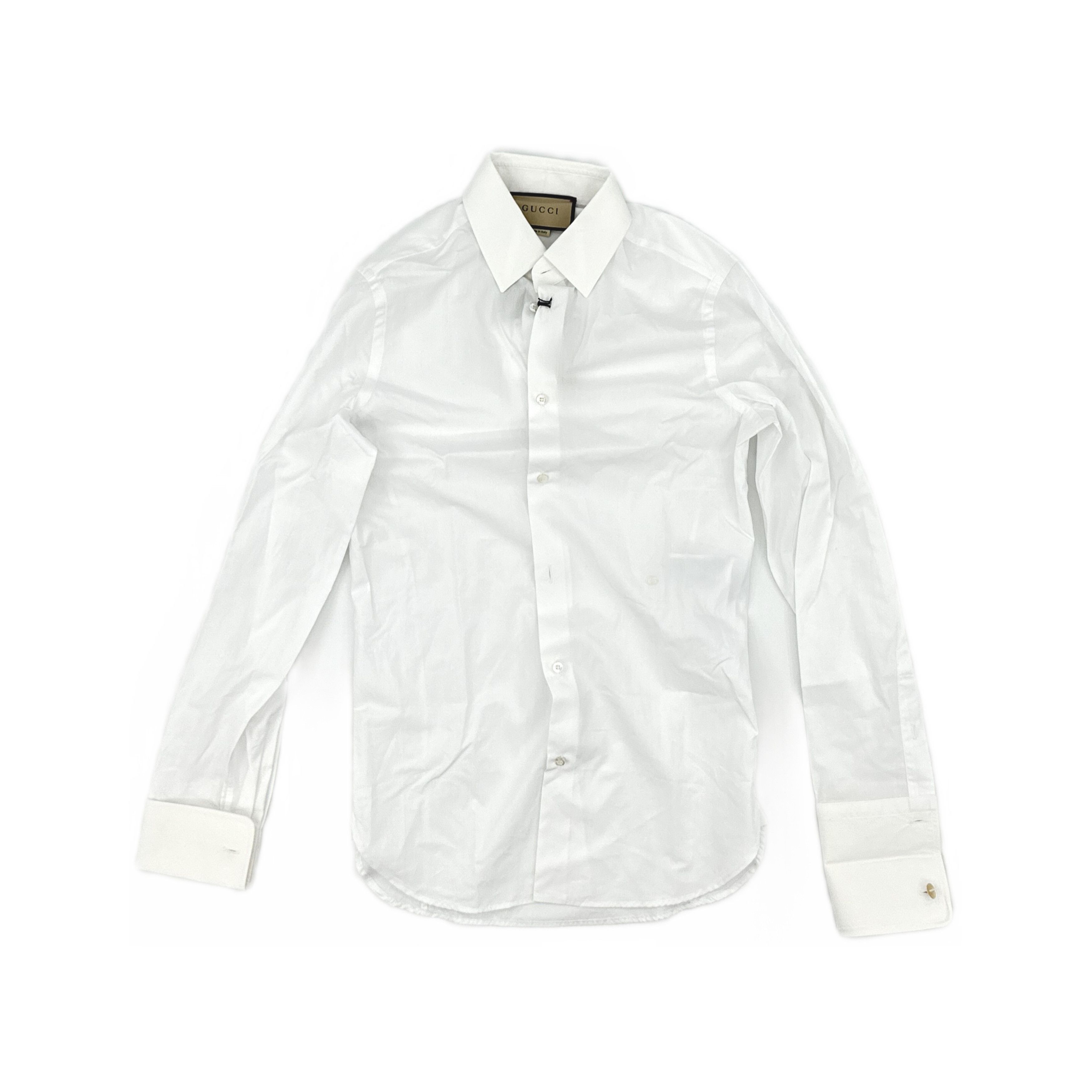 Gucci Gucci Solid Long Sleeve Shirt Size 14.5 Size US S / EU 44-46 / 1 - 1 Thumbnail