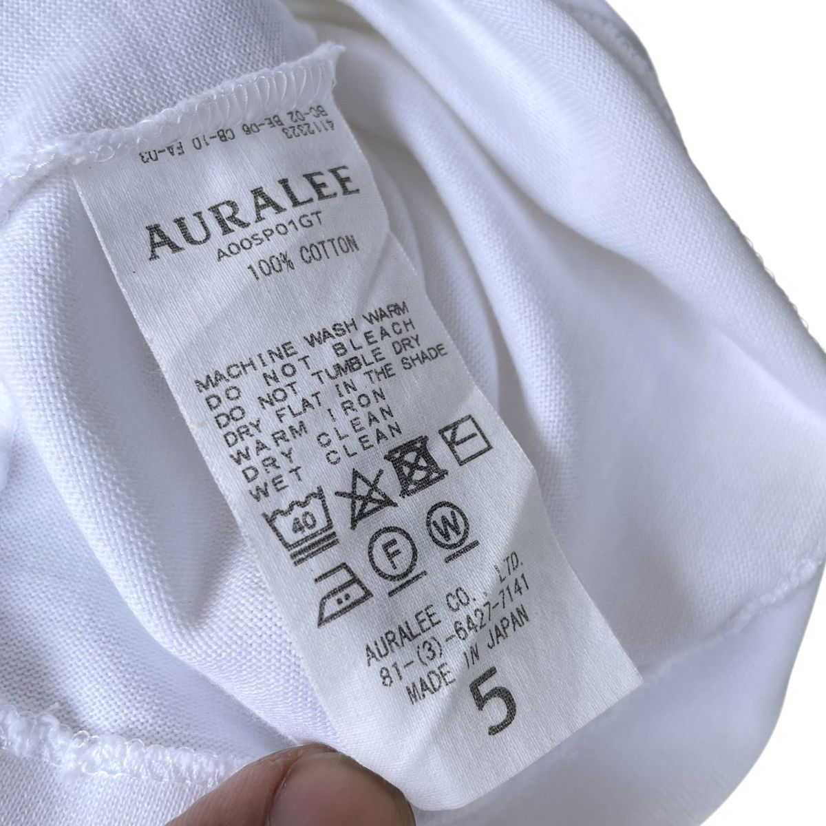 Auralee Auralee Japan Luster Plaiting White Longsleeve Tee Size US L / EU 52-54 / 3 - 7 Thumbnail