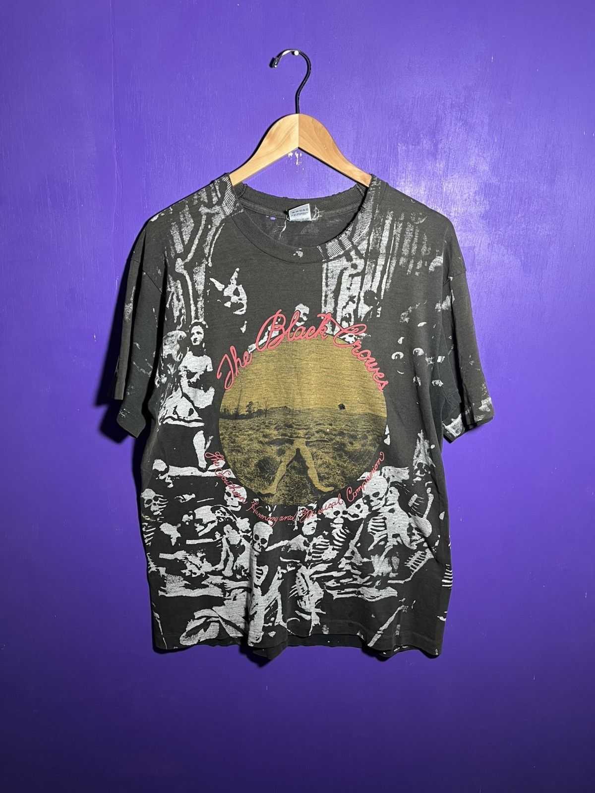 Band Tees × Vintage Vintage 90s The black crows high as the moon AOP tour tee Size US L / EU 52-54 / 3 - 1 Thumbnail
