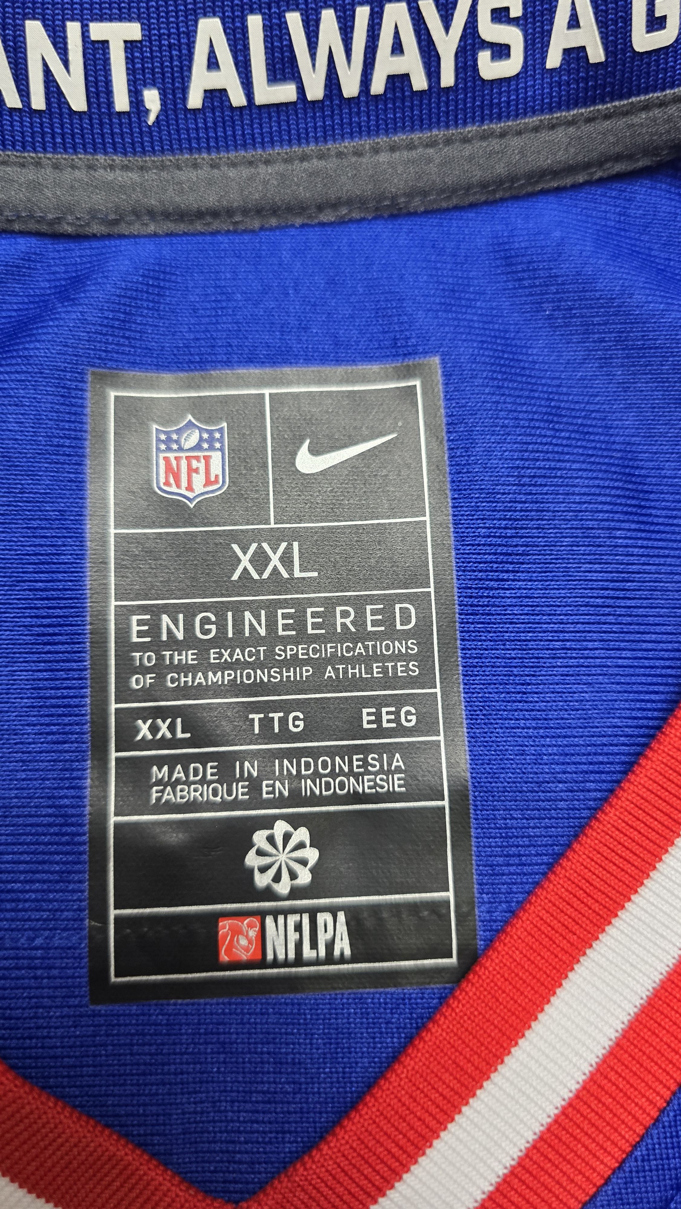 Nike Malik Nabers #1 Giants Nike NFL Game Jersey Size US XXL / EU 58 / 5 - 13 Thumbnail