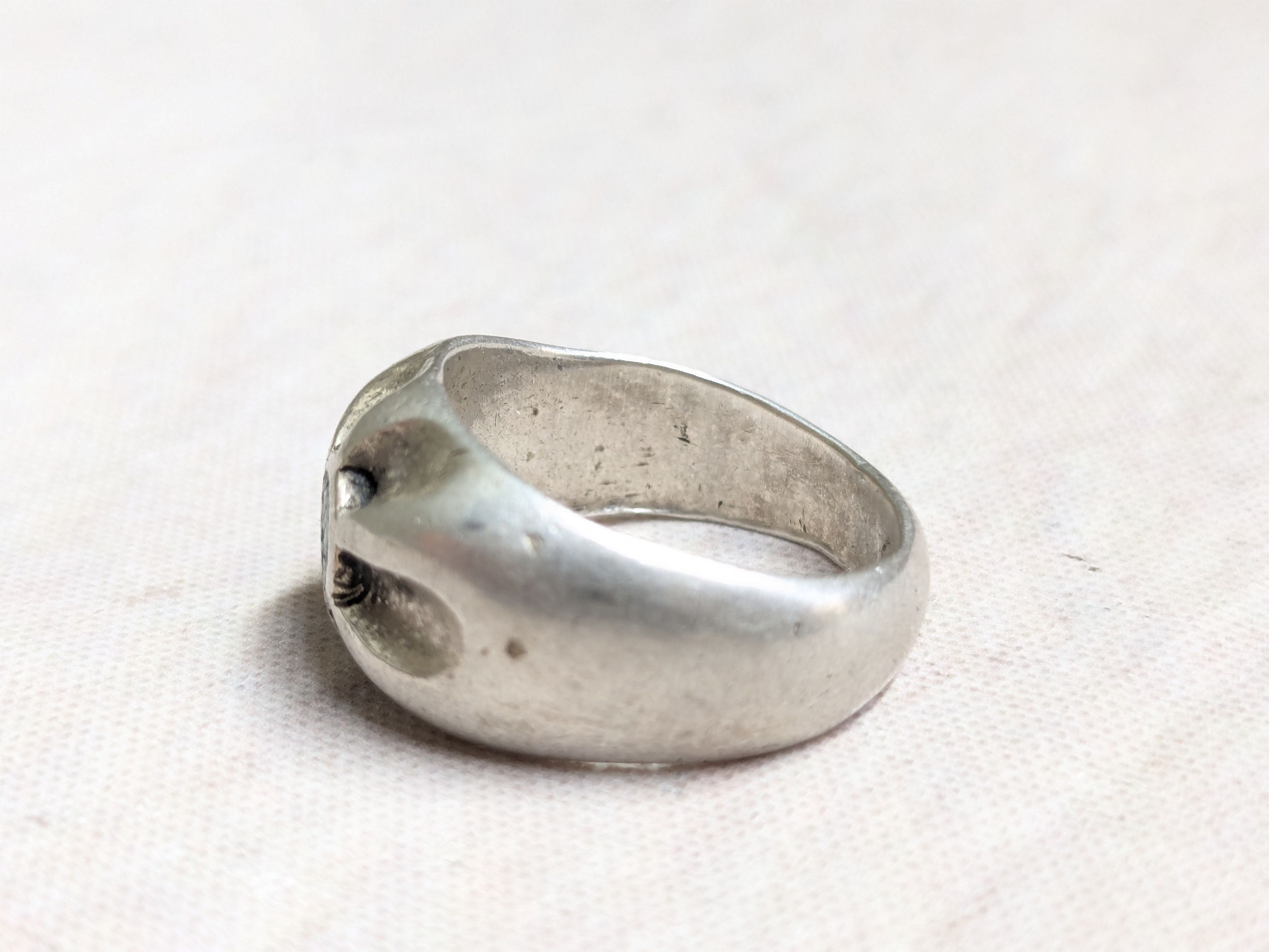Jewelry × Vintage Vintage Sterling Silver Ring Green Turquoise 8 Native Size ONE SIZE - 3 Thumbnail
