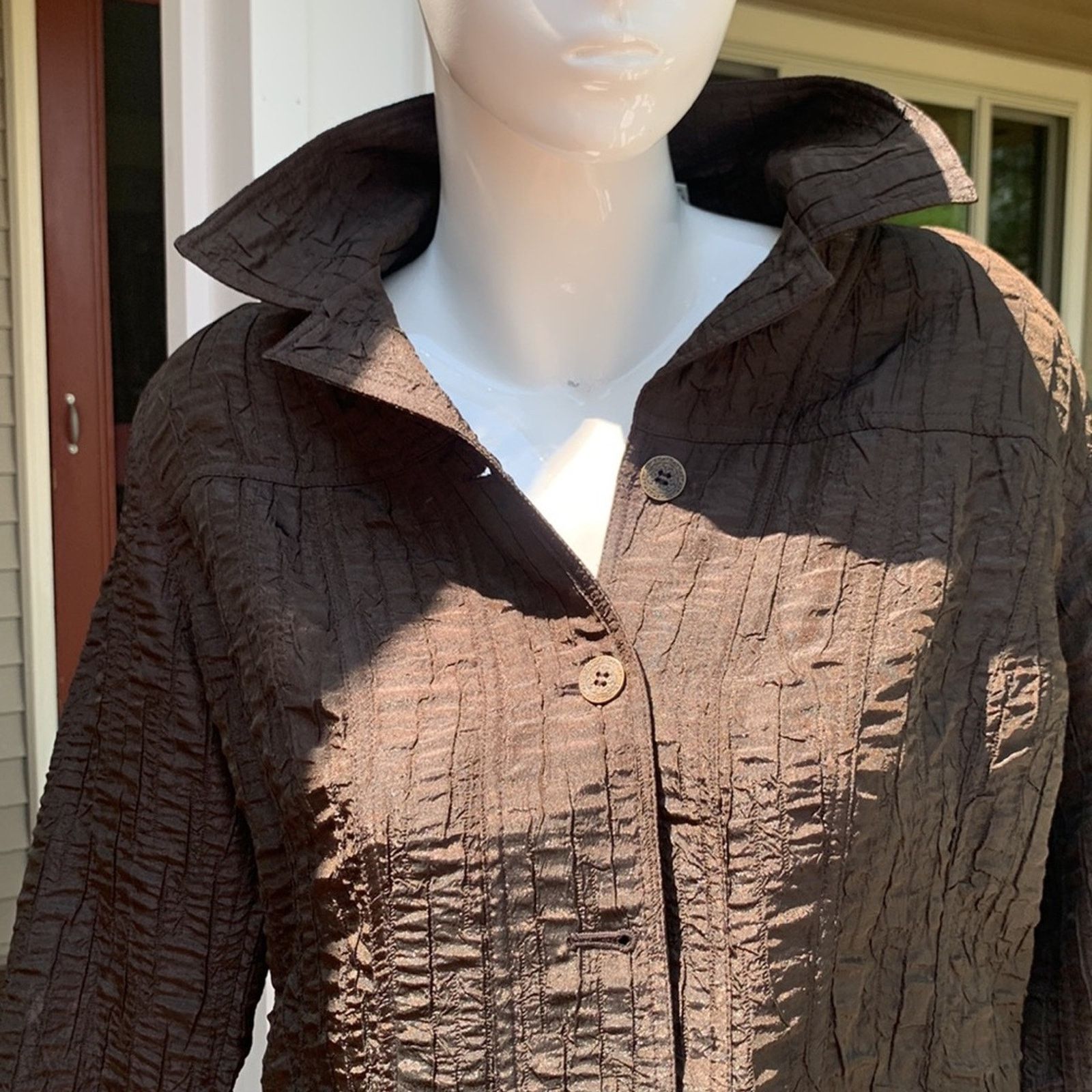 Chicos Chicos chocolate brown textured jacket blazer Size XL / US 12-14 / IT 48-50 - 2 Thumbnail