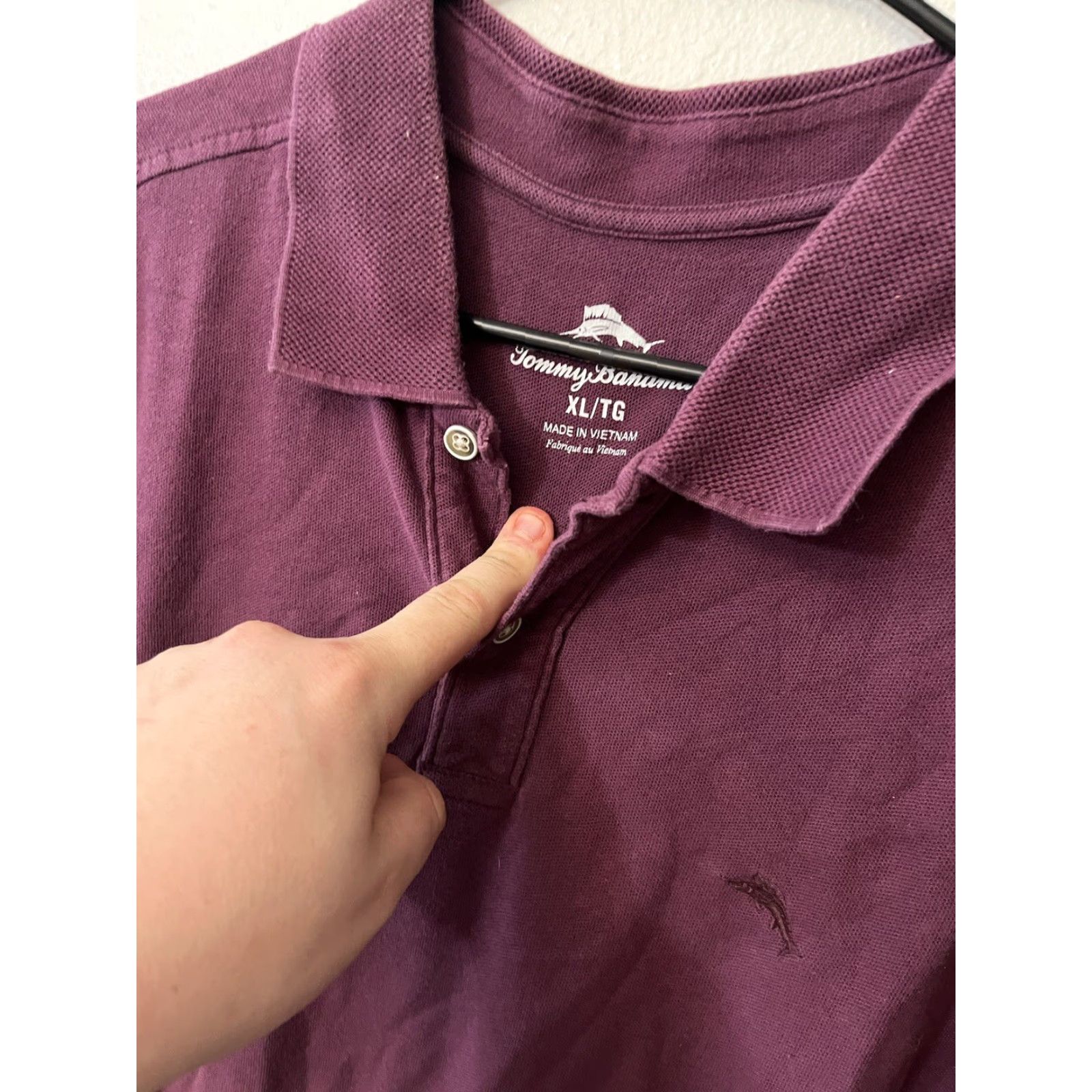 Tommy Bahama Tommy Bahama Polo Shirt Men’s XL Purple Solid Supima Chambray Island Zone Size US XL / EU 56 / 4 - 3 Thumbnail