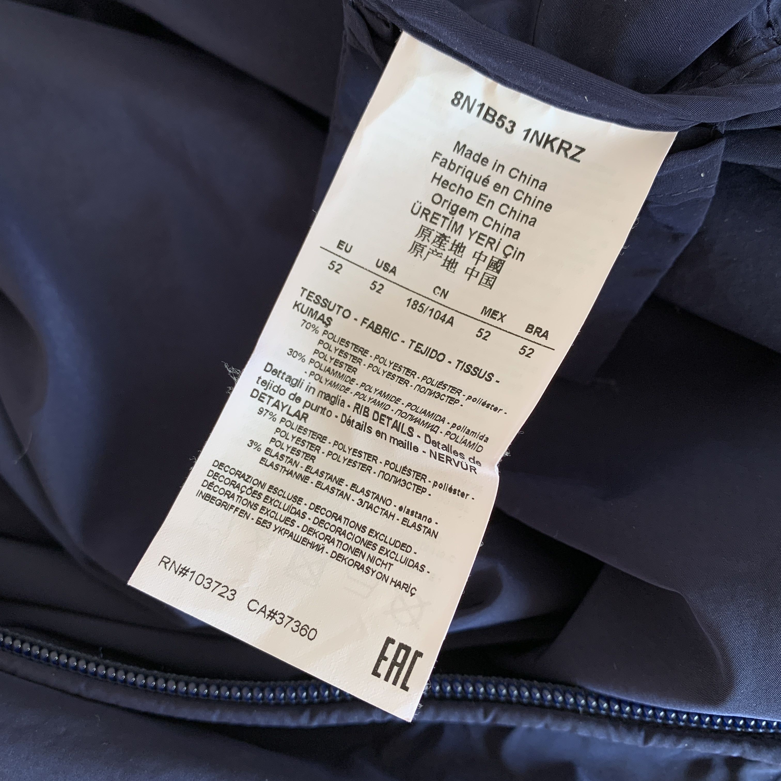 Emporio Armani Emporio Armani Men's Black Blouson Jacket Hood Storage Size US M / EU 48-50 / 2 - 13 Thumbnail
