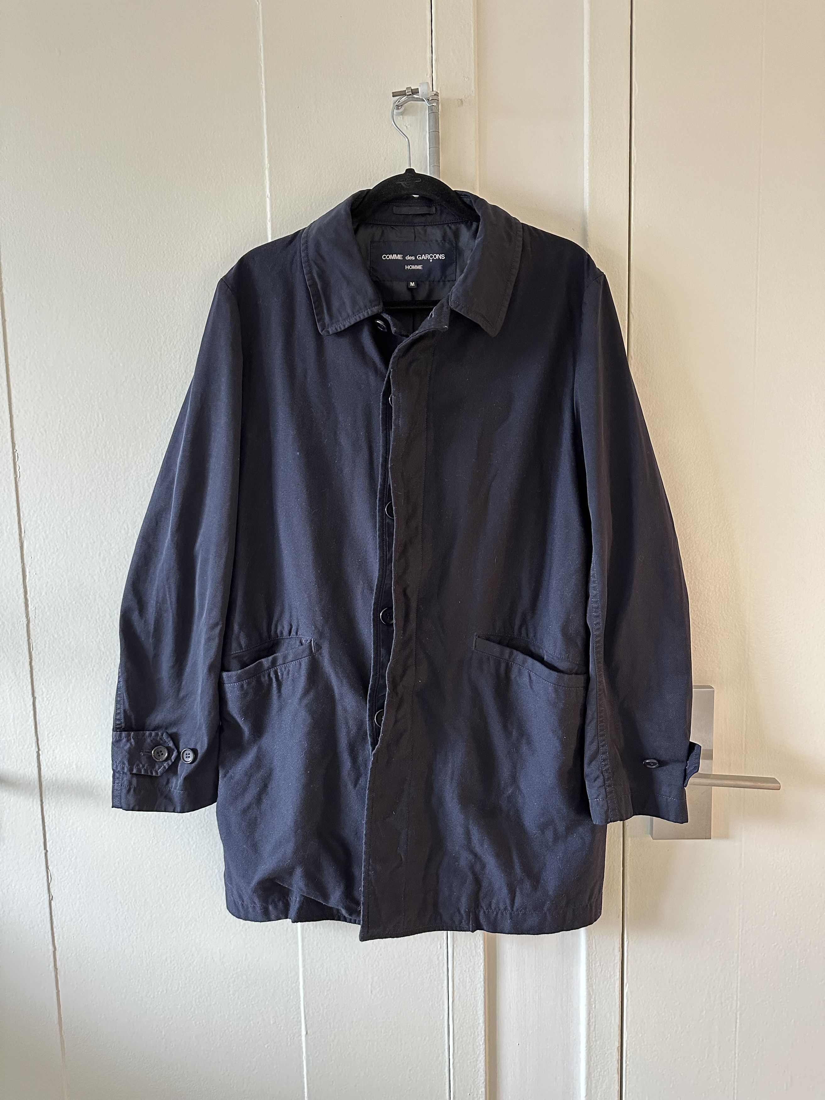 image of Comme Des Garcons x Comme Des Garcons Homme Overcoat in Navy, Men's (Size Medium)