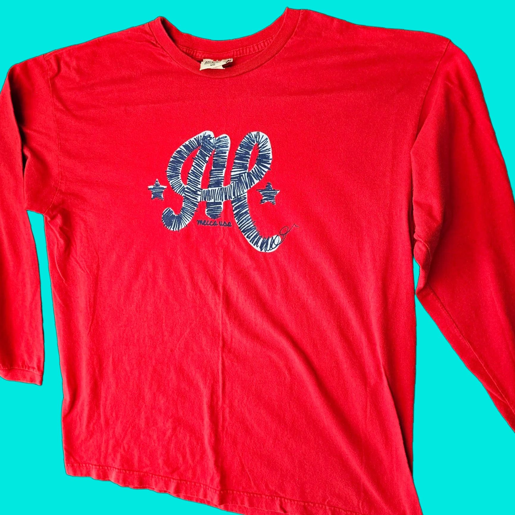 Vintage Vintage Mecca Athletic Shirt 2XL Red Long Sleeve 90's Casual Mens Size US XXL / EU 58 / 5 - 1 Thumbnail