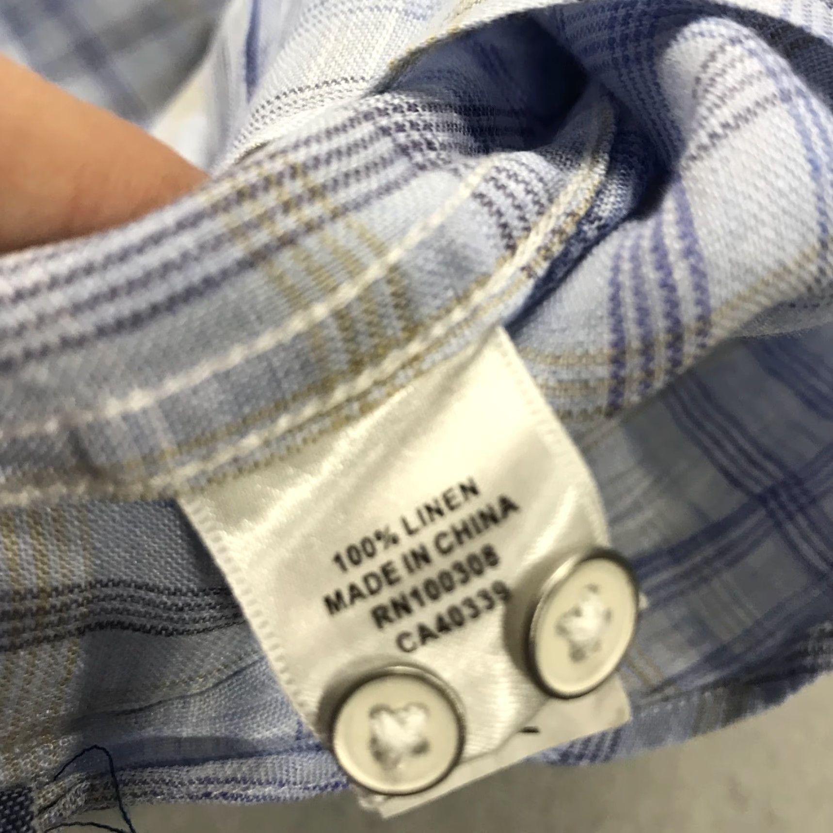 Peter Millar Peter Millar Shirt Mens XL Blue Check 100% Linen Beachwood Sport Casual Button-Up Short Description: None Size US XL / EU 56 / 4 - 4 Thumbnail