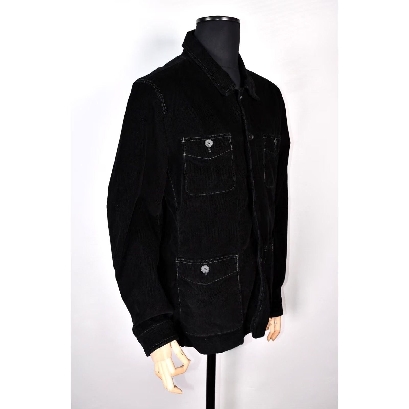 John Varvatos John Varvatos USA Men's Field Corduroy Chore Jacket 2XL Black Cotton Regular Jacket Mens Size US XXL / EU 58 / 5 - 6 Thumbnail