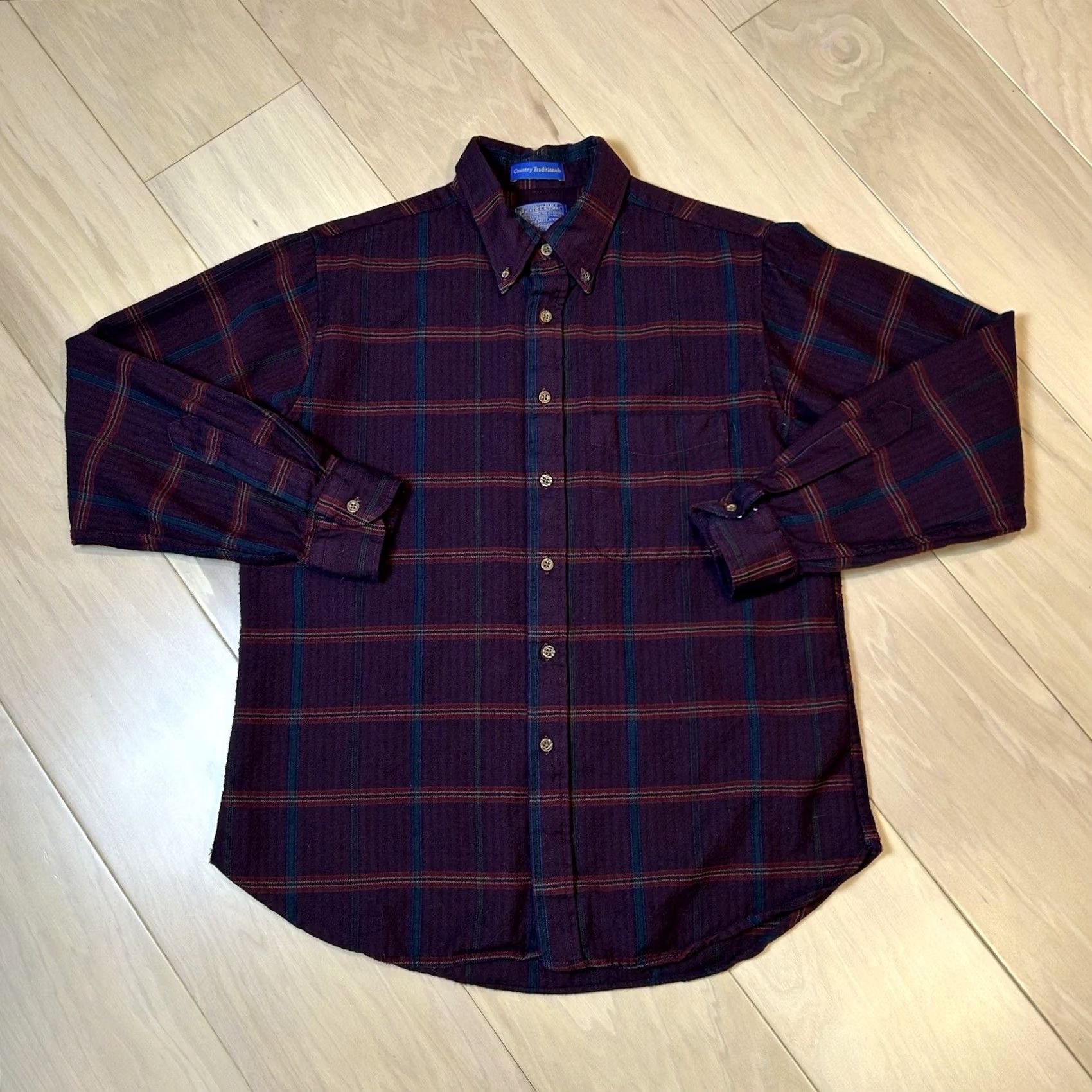 Pendleton VINTAGE Pendleton Country Traditional Button Up Shirt Long Sleeve Men’s Large Burgundy Plaid Button-Down Pocketed Casual Workwear Mens Size US L / EU 52-54 / 3 - 2 Thumbnail