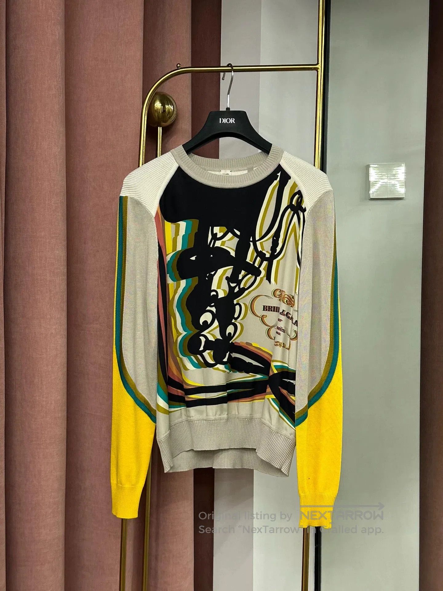 Hermes Hermes Silk Panel Print Knit Sweater. Size US S / EU 44-46 / 1 - 1 Thumbnail