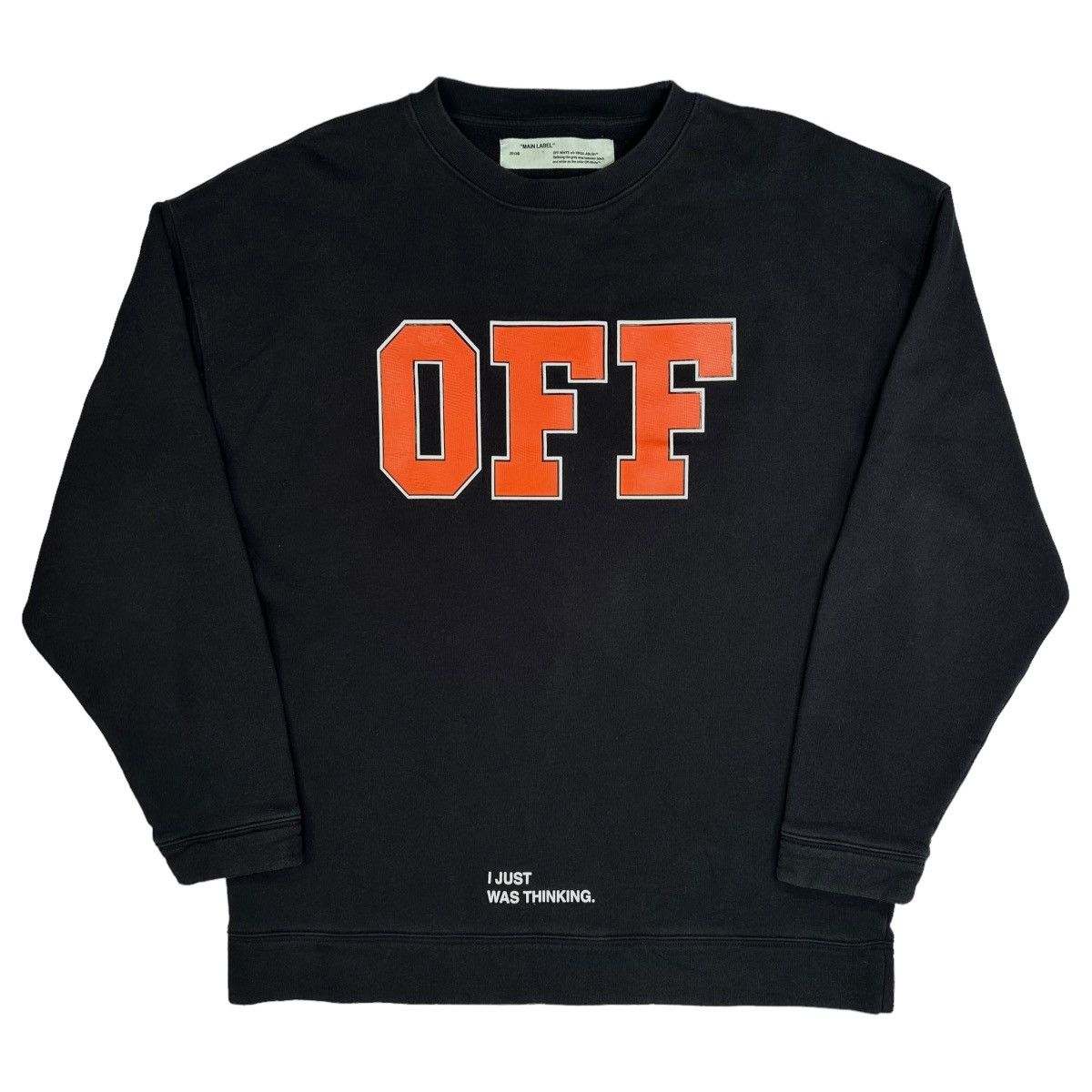 image of Off White Off-White Size S Sweatshirt Black Off Logo Graphic Print, Men's