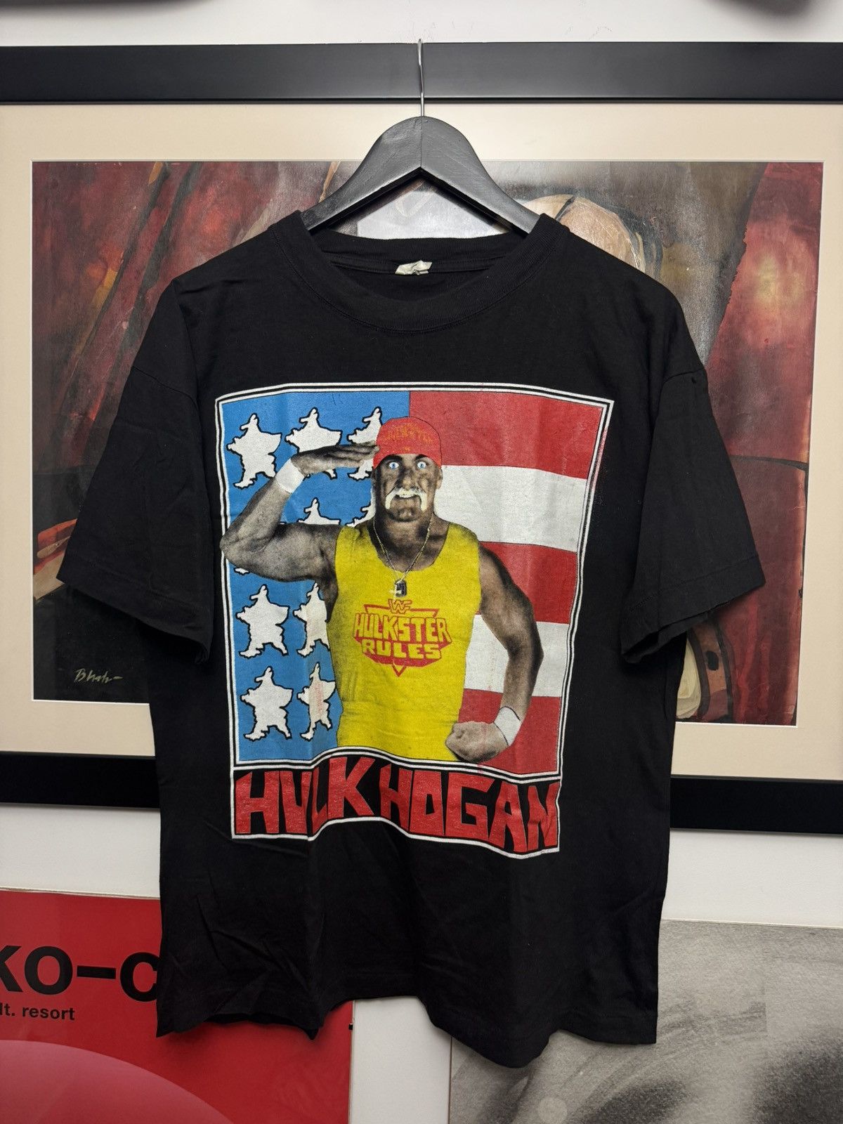 Vintage Vintage Rare 90s Hulk Hogan WWE WWF Tee USA Flag Wrestling Size US L / EU 52-54 / 3 - 1 Thumbnail