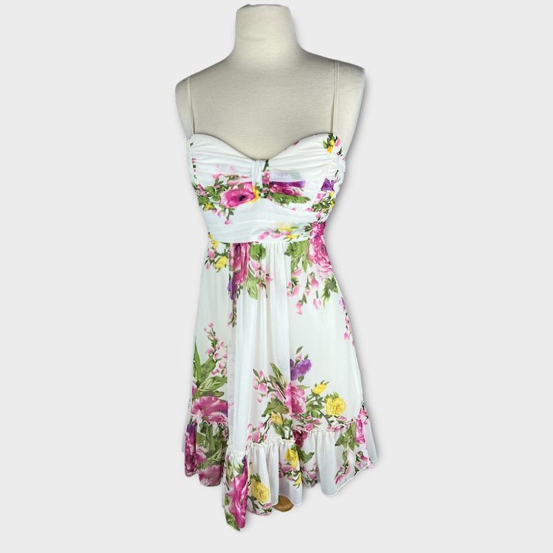 Macys Trixxi | Floral Strappy Sweetheart Dress | Size 5 Size S / US 4 / IT 40 - 1 Thumbnail