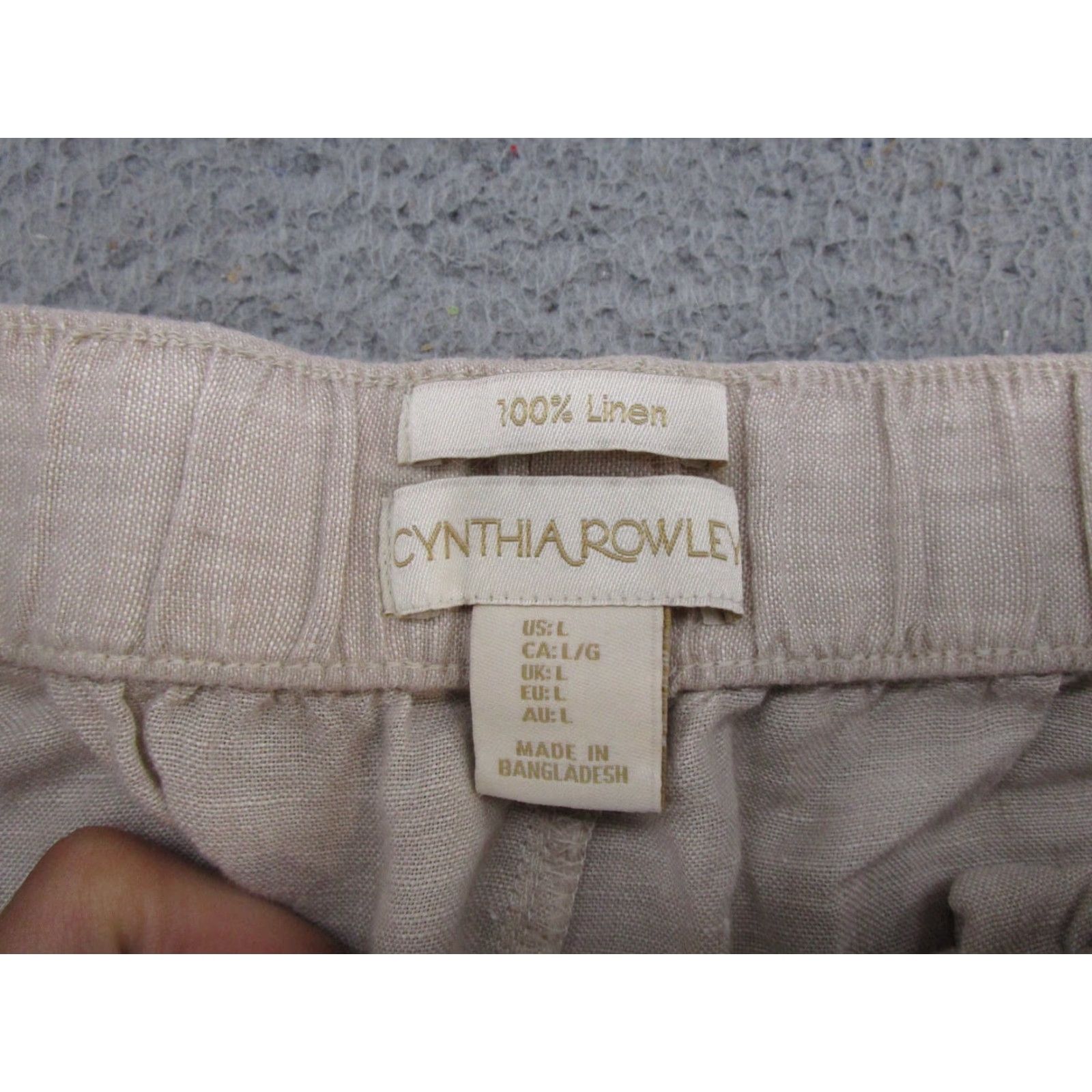 Cynthia Rowley Cynthia Rowley Pants Wide Leg Elastic Waist Linen Beige 100% Linen Size L Beach Womens Fashion Spring Summer Fall Wide-Leg Jeans? Size 36" / US 14 / IT 50 - 4 Thumbnail