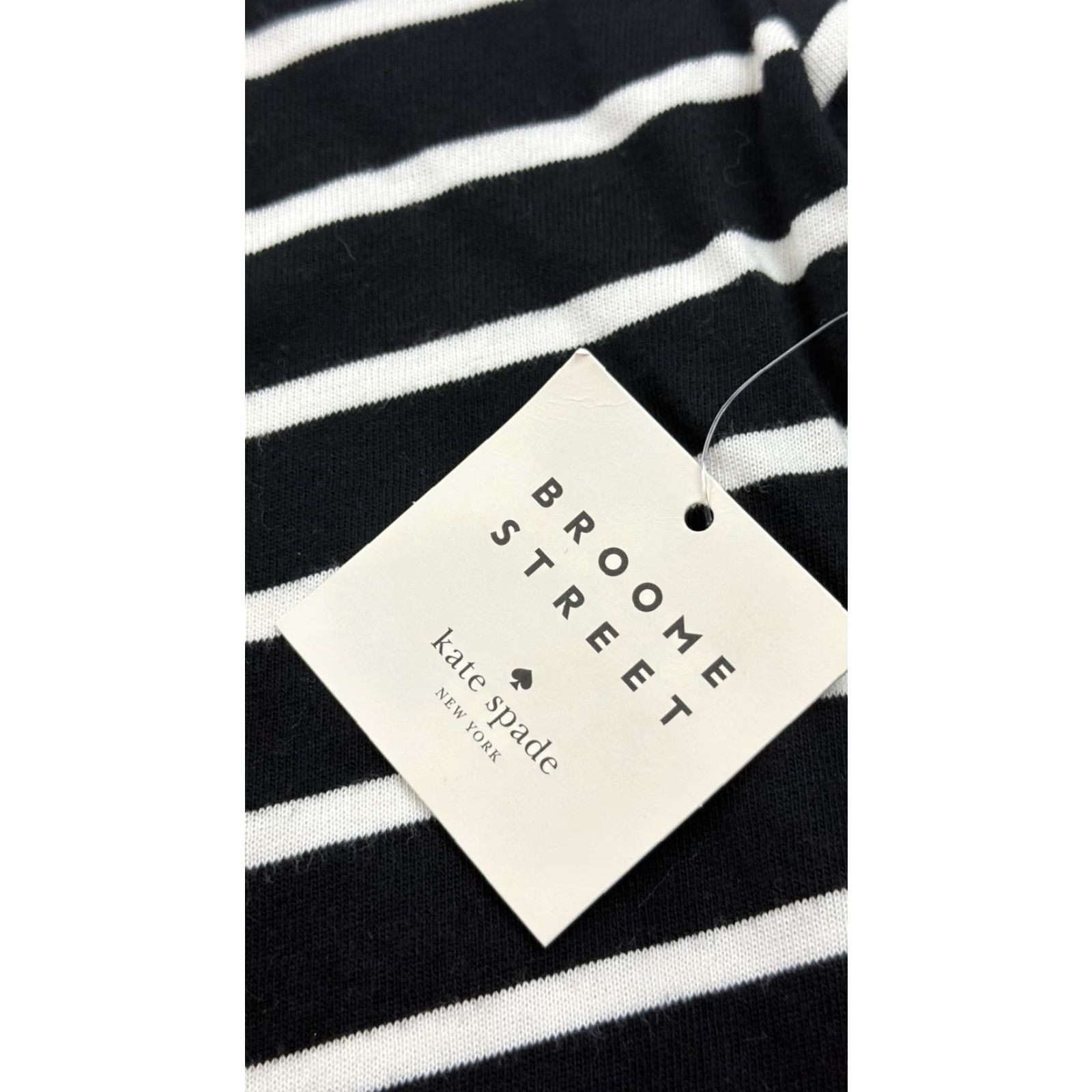 Vintage Kate Spade Shirt Womens XXS Black Striped Flounce Bell Sleeve Boat Neck Jersey Size XXS / US 00 / IT 34 - 6 Thumbnail
