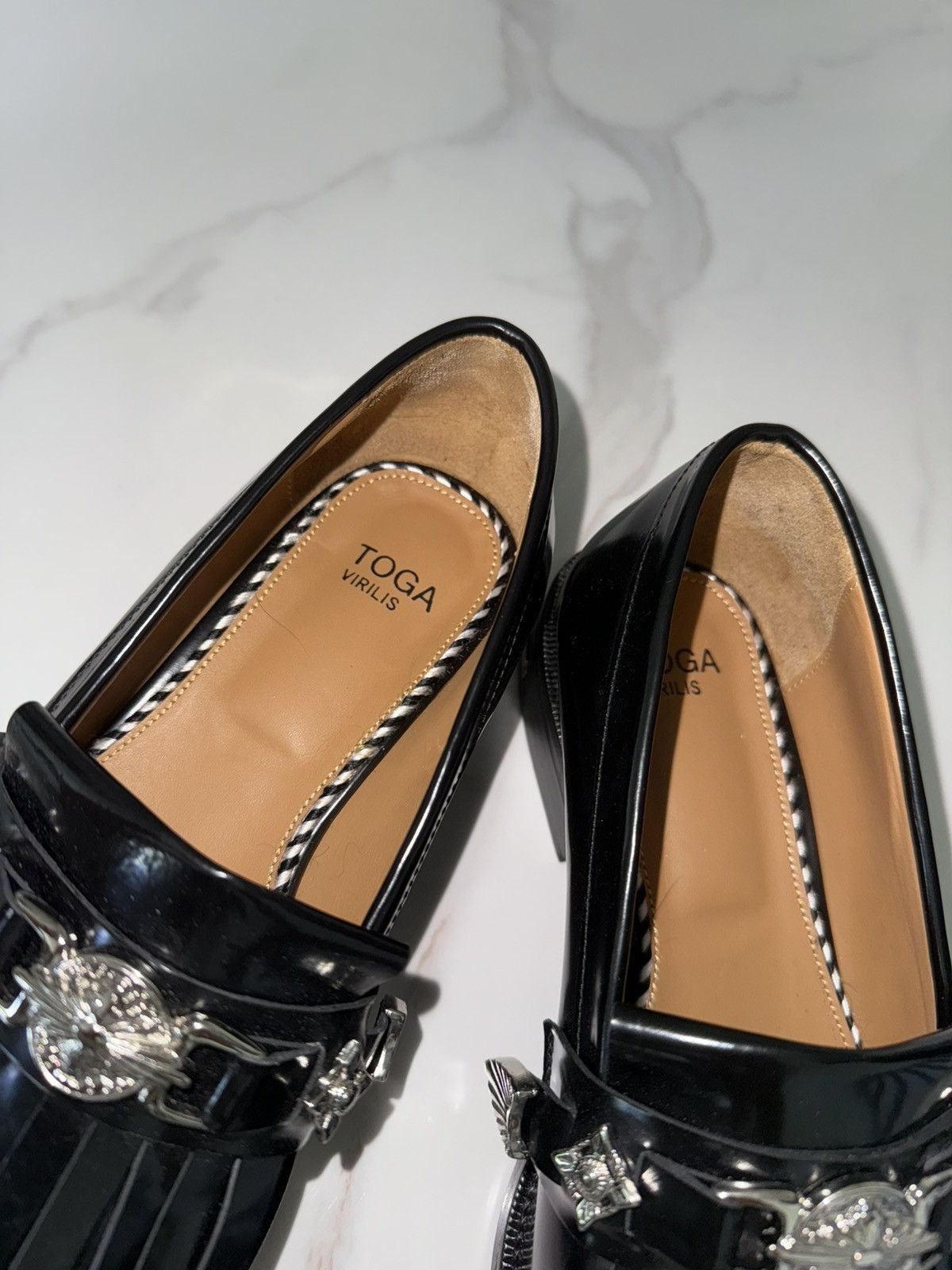 TOGA VIRILIS TOGA VIRILIS Buckle-Detailed Brushed Leather Loafers Size US 9 / EU 42 - 10 Thumbnail