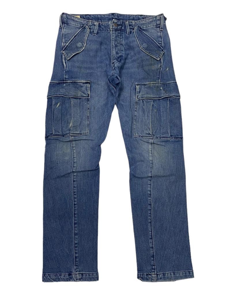 Engineered Garments DISTRESSED DENIM CARGO PANTS LEVIS ENGINEERED MULTI POCKET Size US 30 / EU 46 - 1 Thumbnail