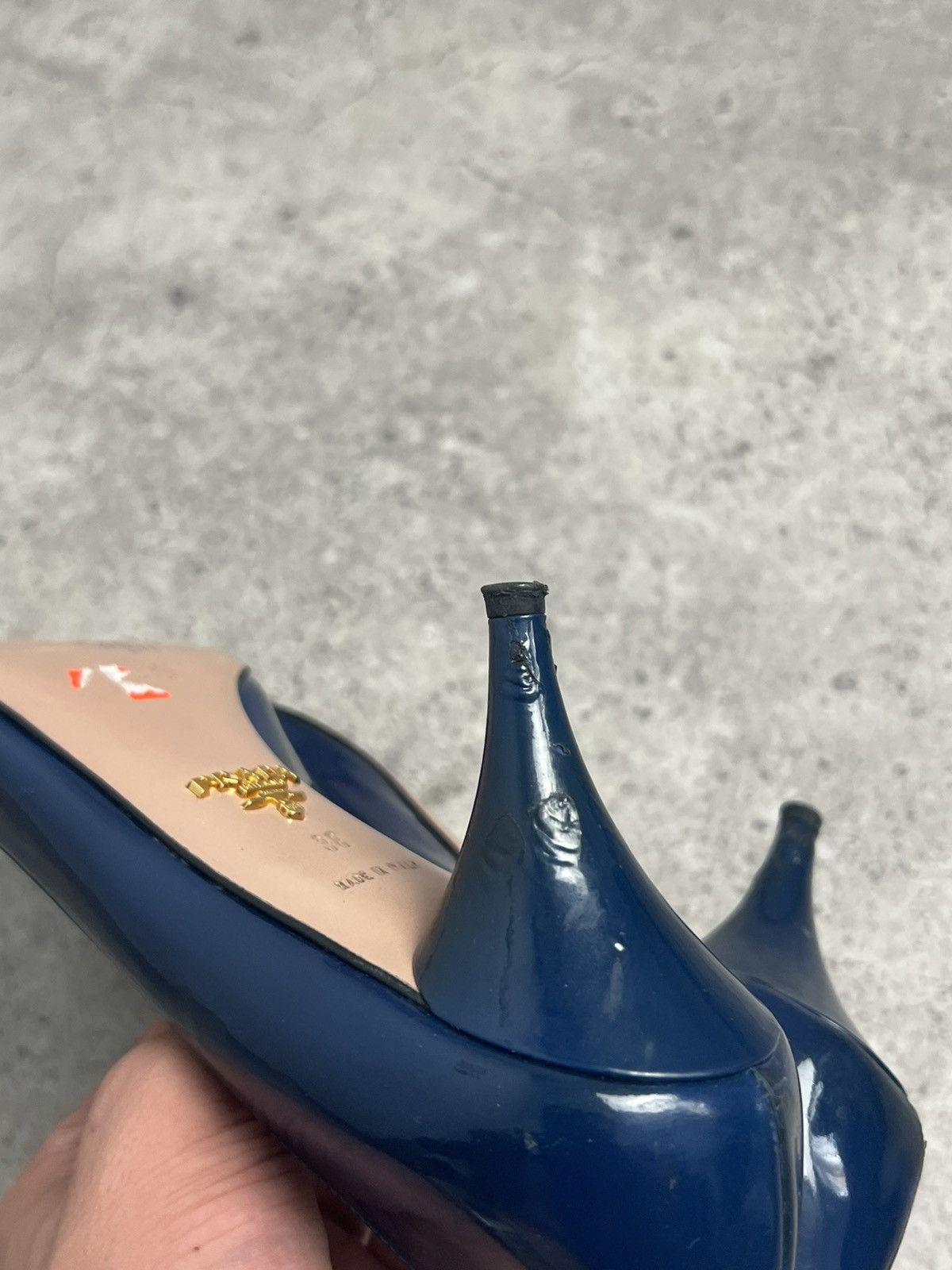 Prada PRADA Kitten Heels Blue Patent Leather EU 38 US 9 Size US 8 / IT 38 - 11 Thumbnail