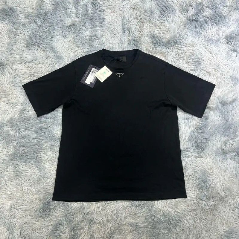 Prada Prada Black Cotton Men's T-Shirt Size US L / EU 52-54 / 3 - 1 Thumbnail