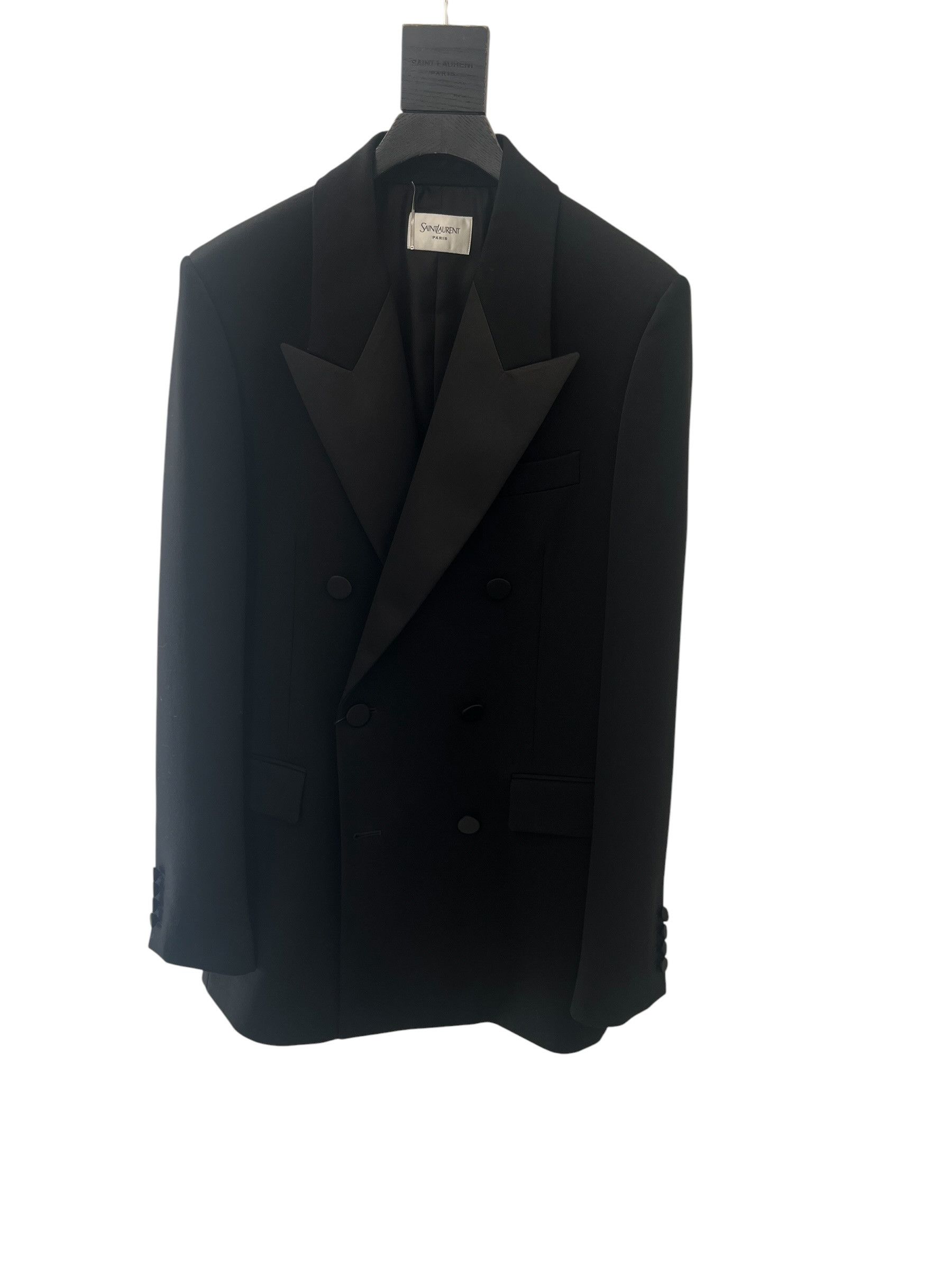 Saint Laurent Paris Saint laurent Long tailored coat in black fine wool Size 54R - 1 Thumbnail