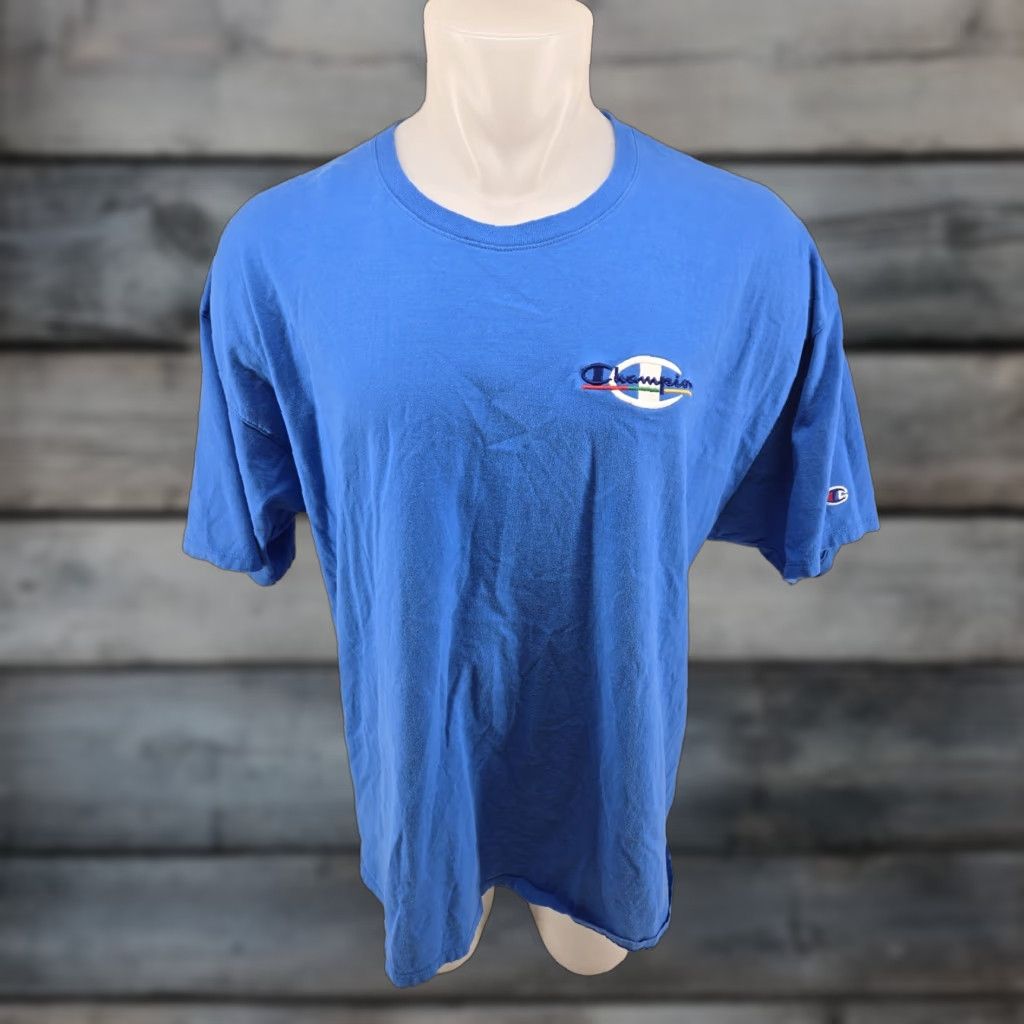 Champion Champion T Shirt Men 2XL Blue Embroidery Logo Crew Neck Short Sleeve Sports Logo Vintage: No (omit) Size US XXL / EU 58 / 5 - 1 Thumbnail